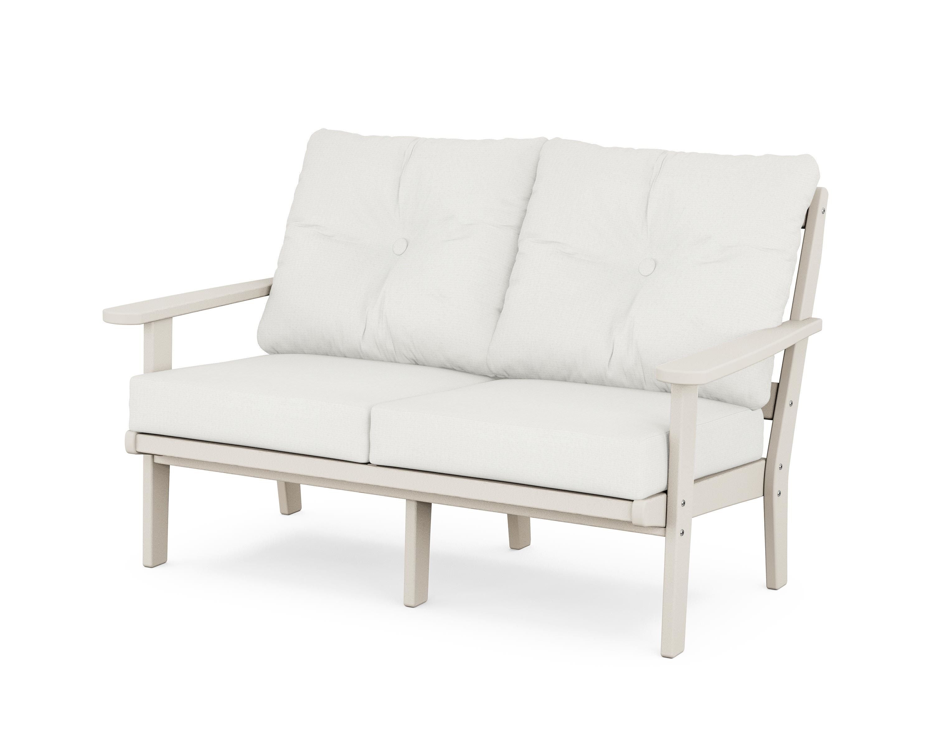 POLYWOOD® Mission Deep Seating Loveseat in Sand / Natural Linen