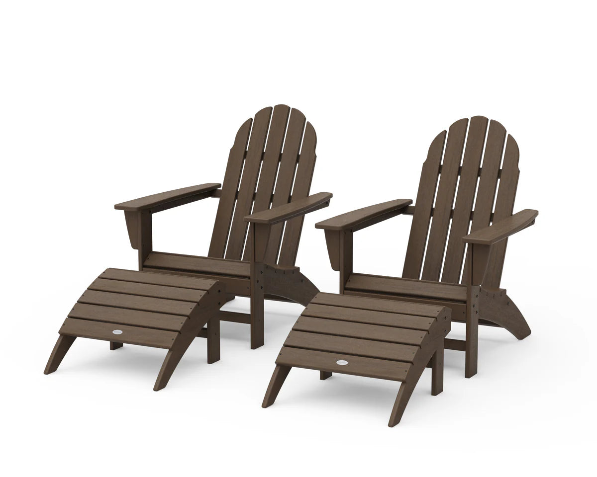 Vineyard Adirondack Chair 4-Piece Set with Ottomans
