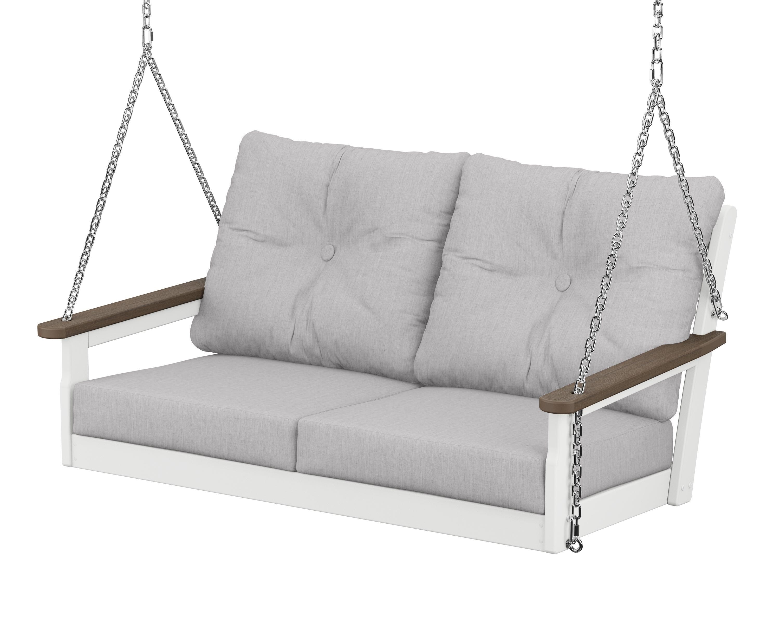 POLYWOOD® Vineyard Deep Seating Swing in White / Kona / Granite