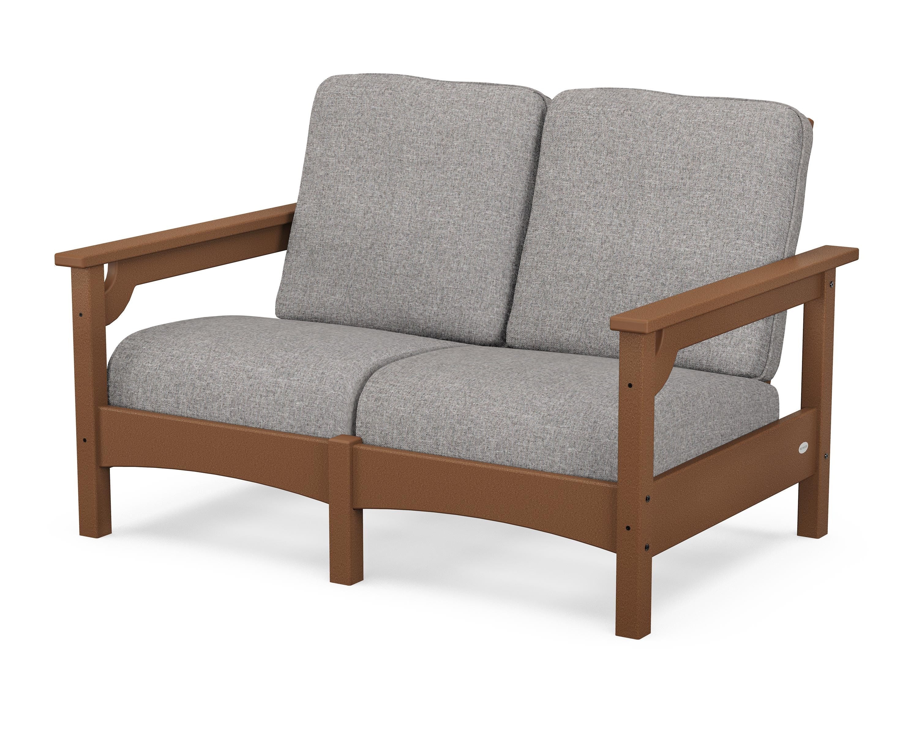 POLYWOOD® Club Loveseat in Teak / Grey Mist
