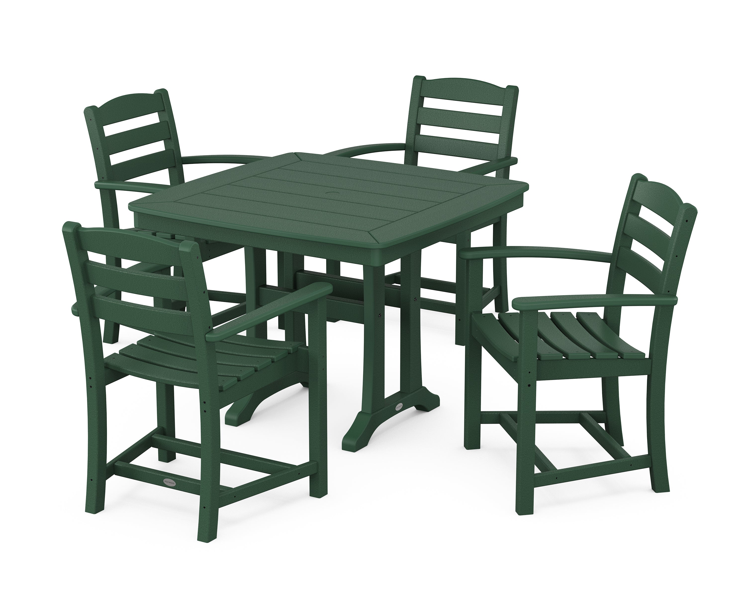 POLYWOOD® La Casa Café 5-Piece Dining Set with Trestle Legs in Green