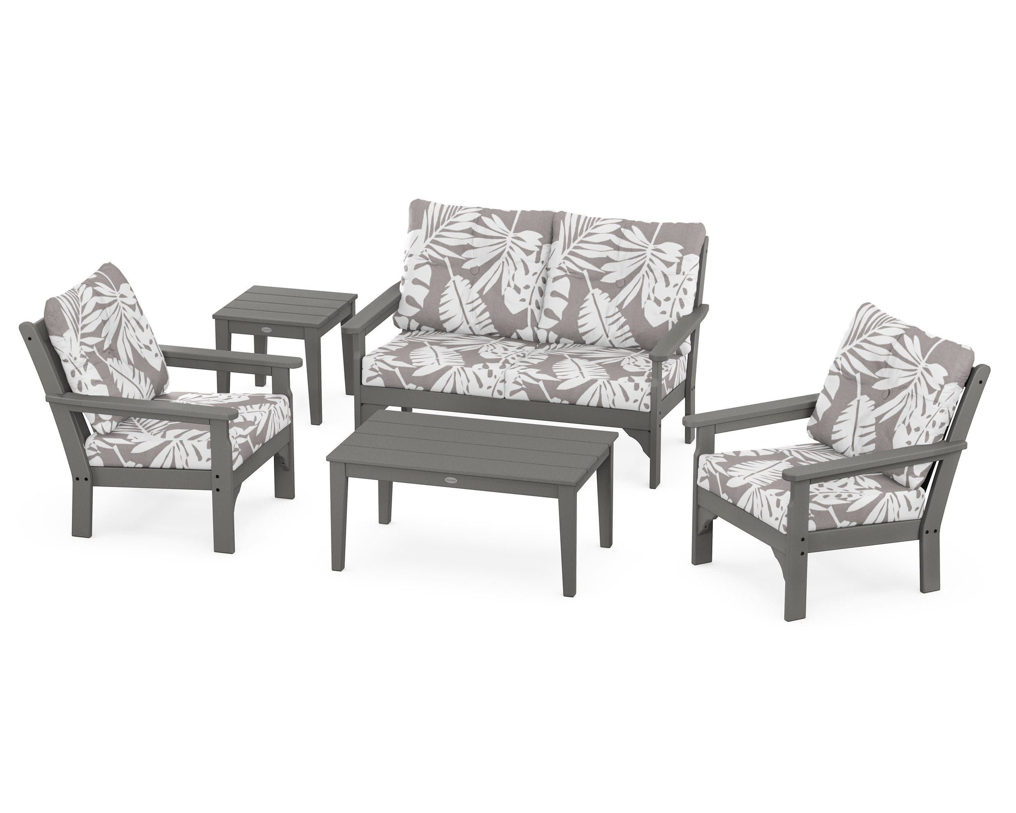 Vineyard 5 Piece Deep Seating Set - Slate Grey