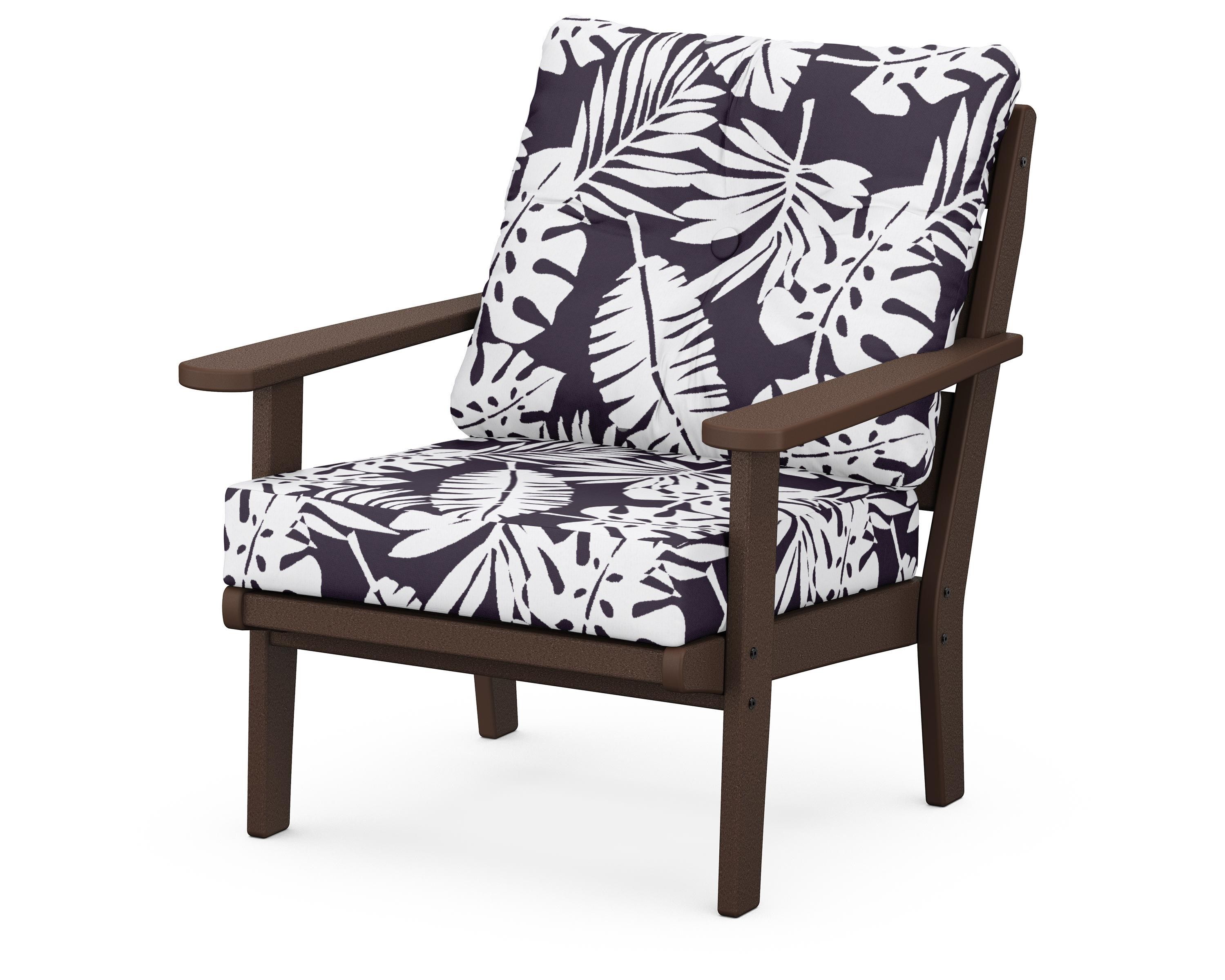 POLYWOOD® Lakeside Deep Seating Chair in Mahogany / Leaf Navy