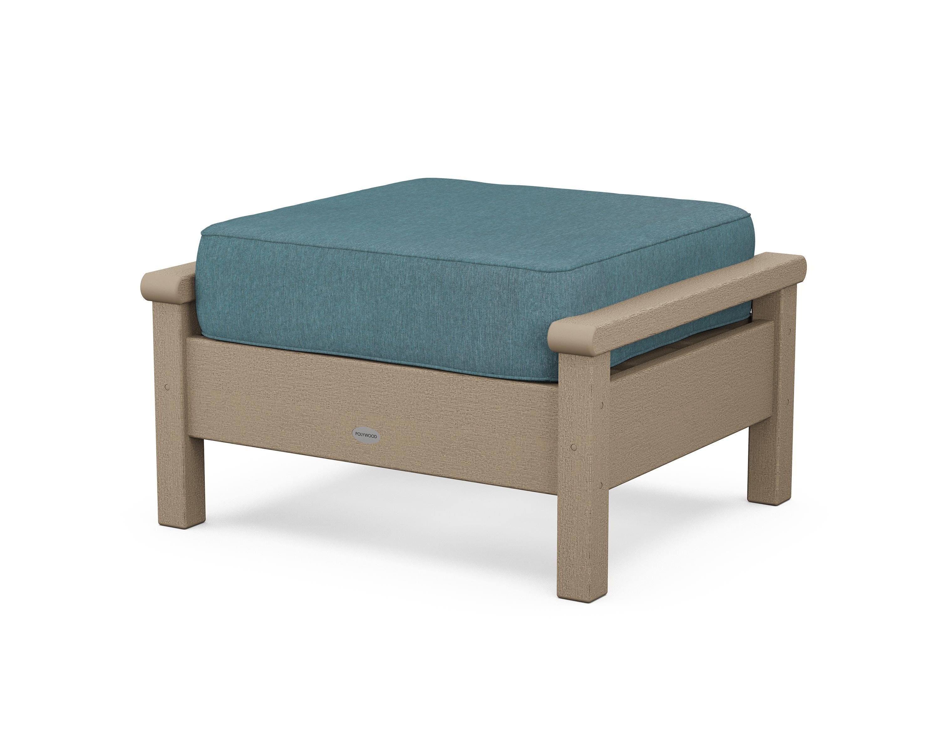 POLYWOOD® Harbour Deep Seating Ottoman in Vintage Sahara / Ocean Teal