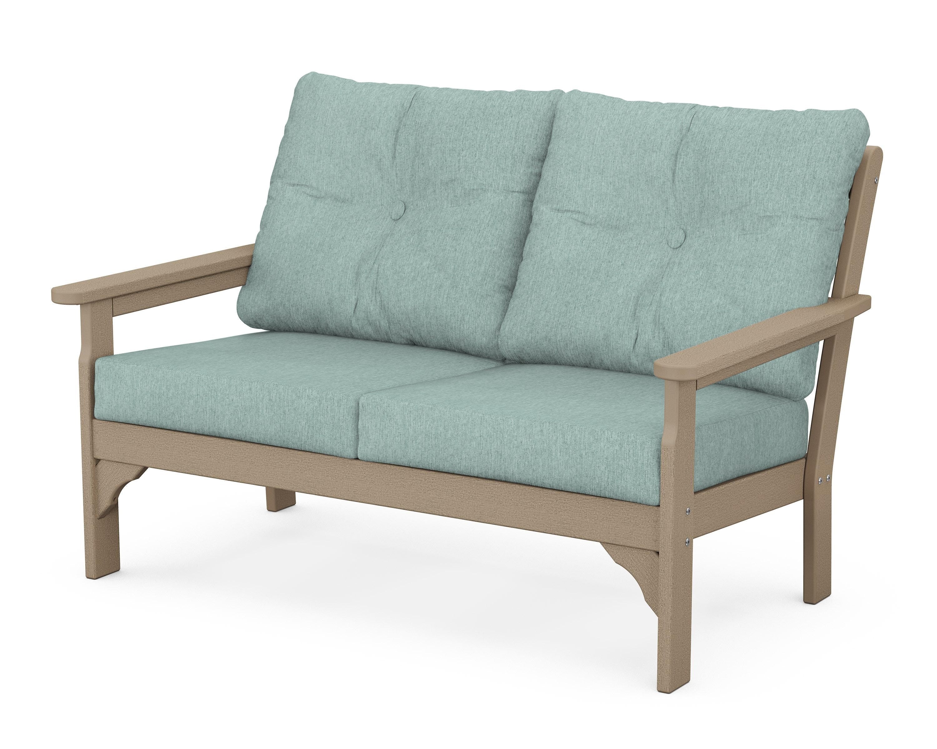 POLYWOOD® Vineyard Deep Seating Loveseat in Vintage Sahara / Glacier Spa