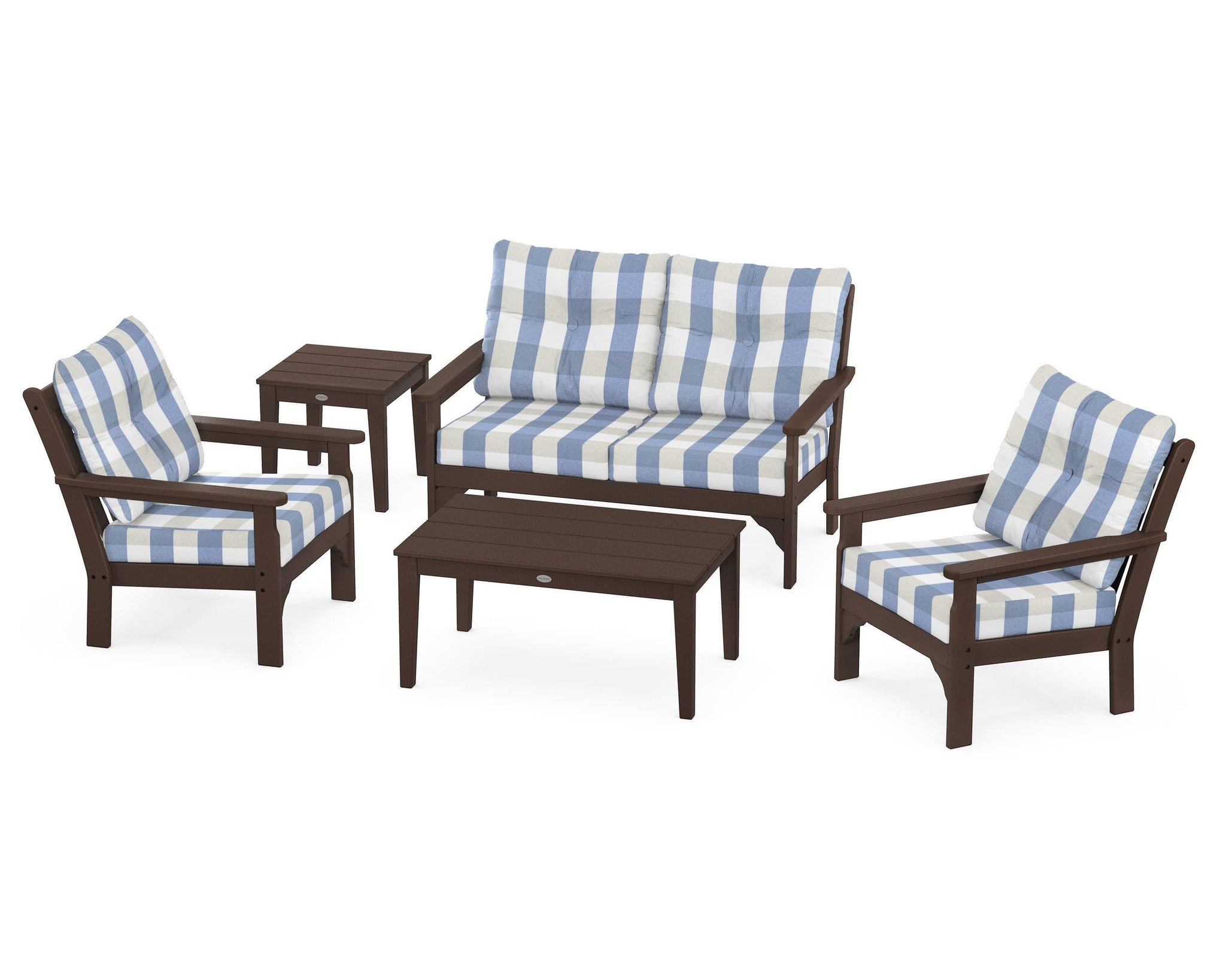 Vineyard 5 Piece Deep Seating Set - Mahogany