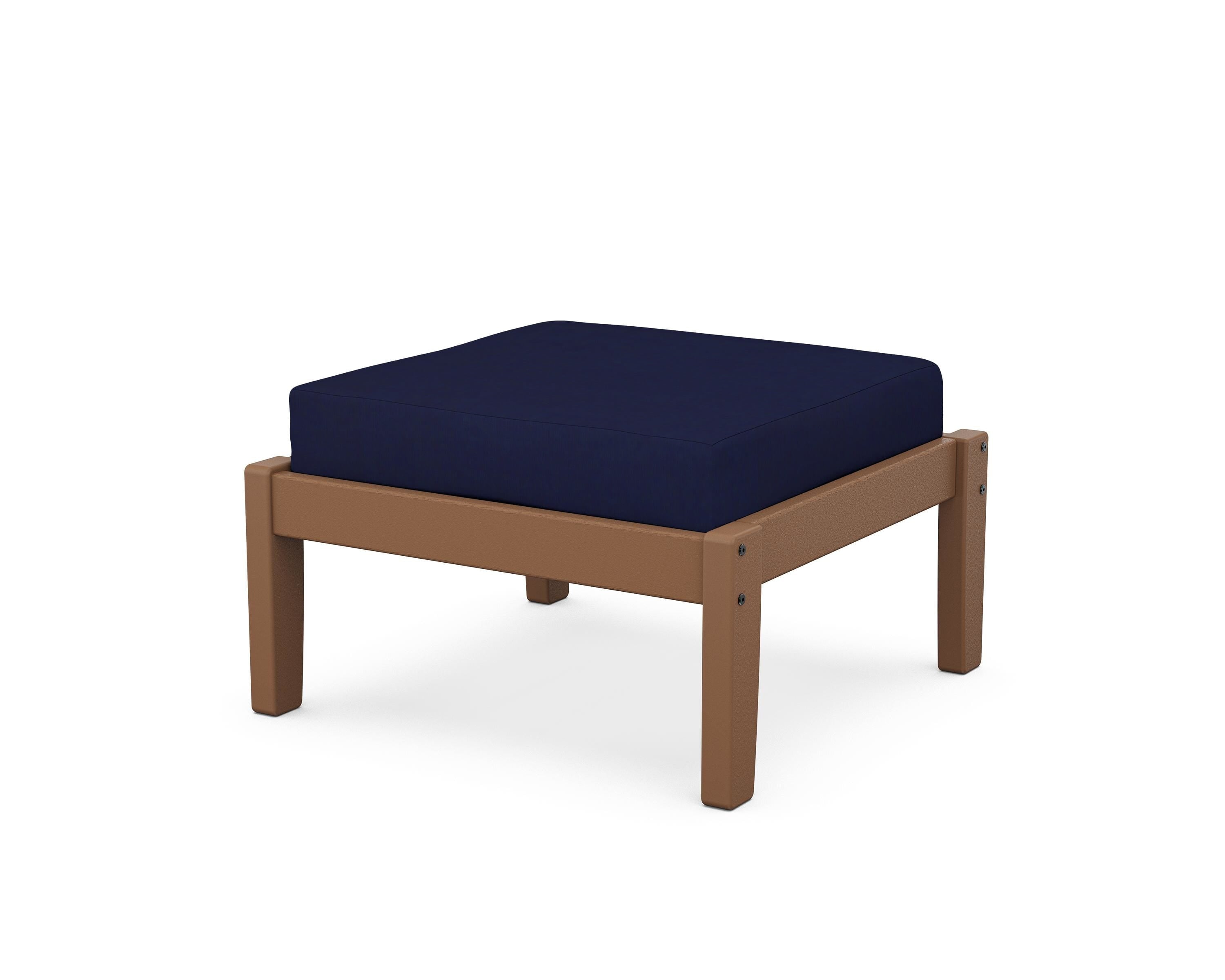 Unbranded Deep Seating Ottoman in Teak / Navy