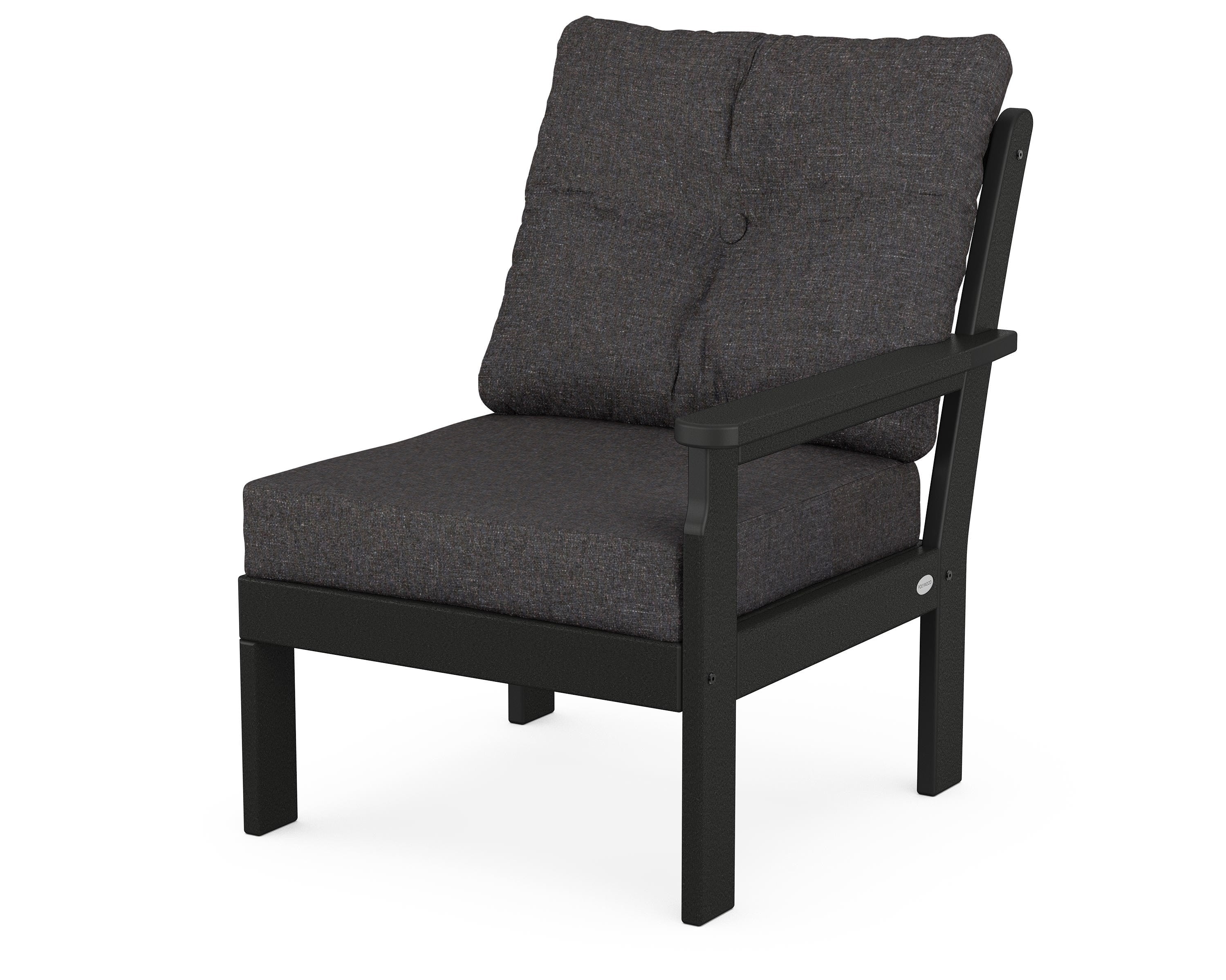 POLYWOOD® Vineyard Modular Right Arm Chair in Black / Ash Charcoal