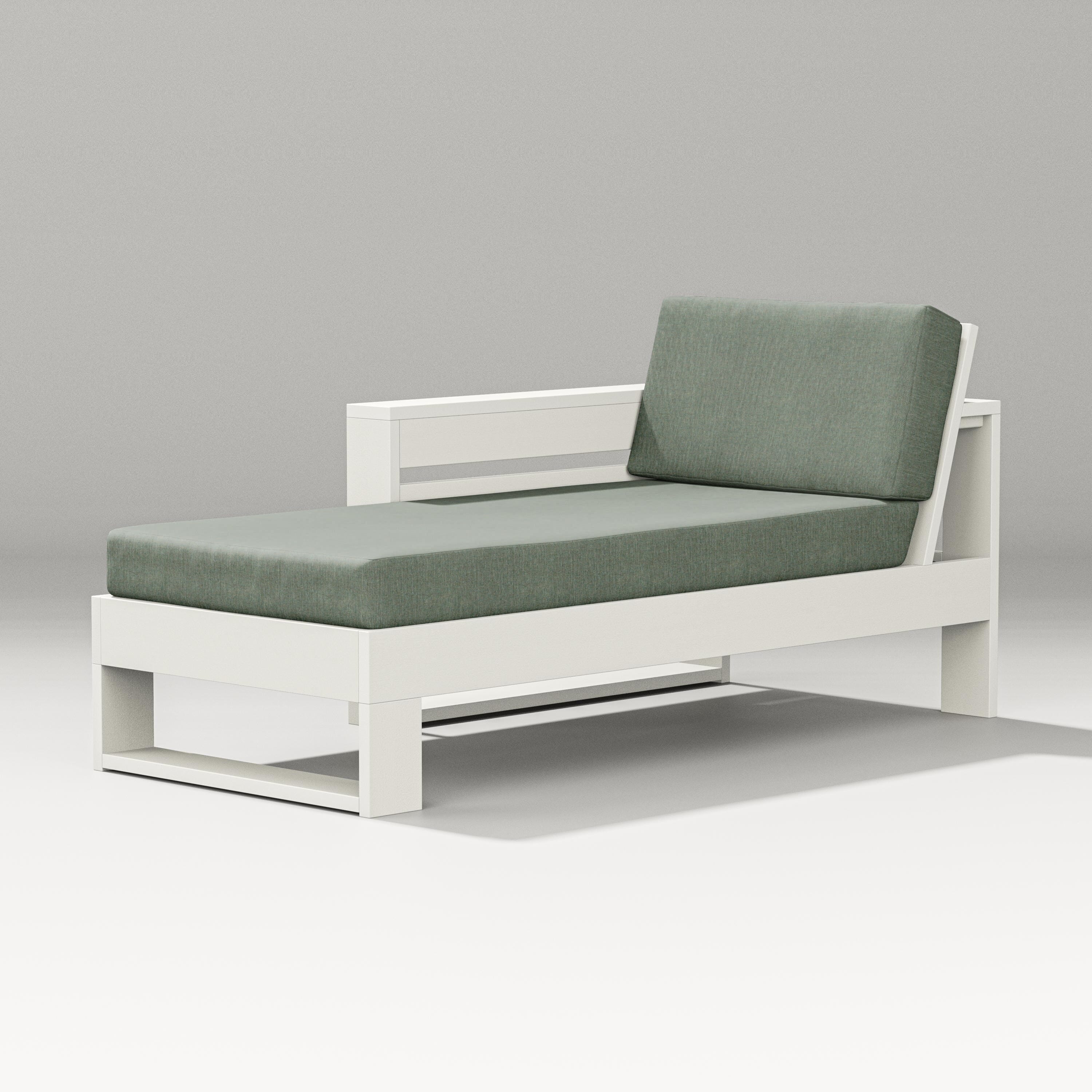 PW Designer Series Latitude Modular Left Arm Chaise in Vintage White / Cast Sage