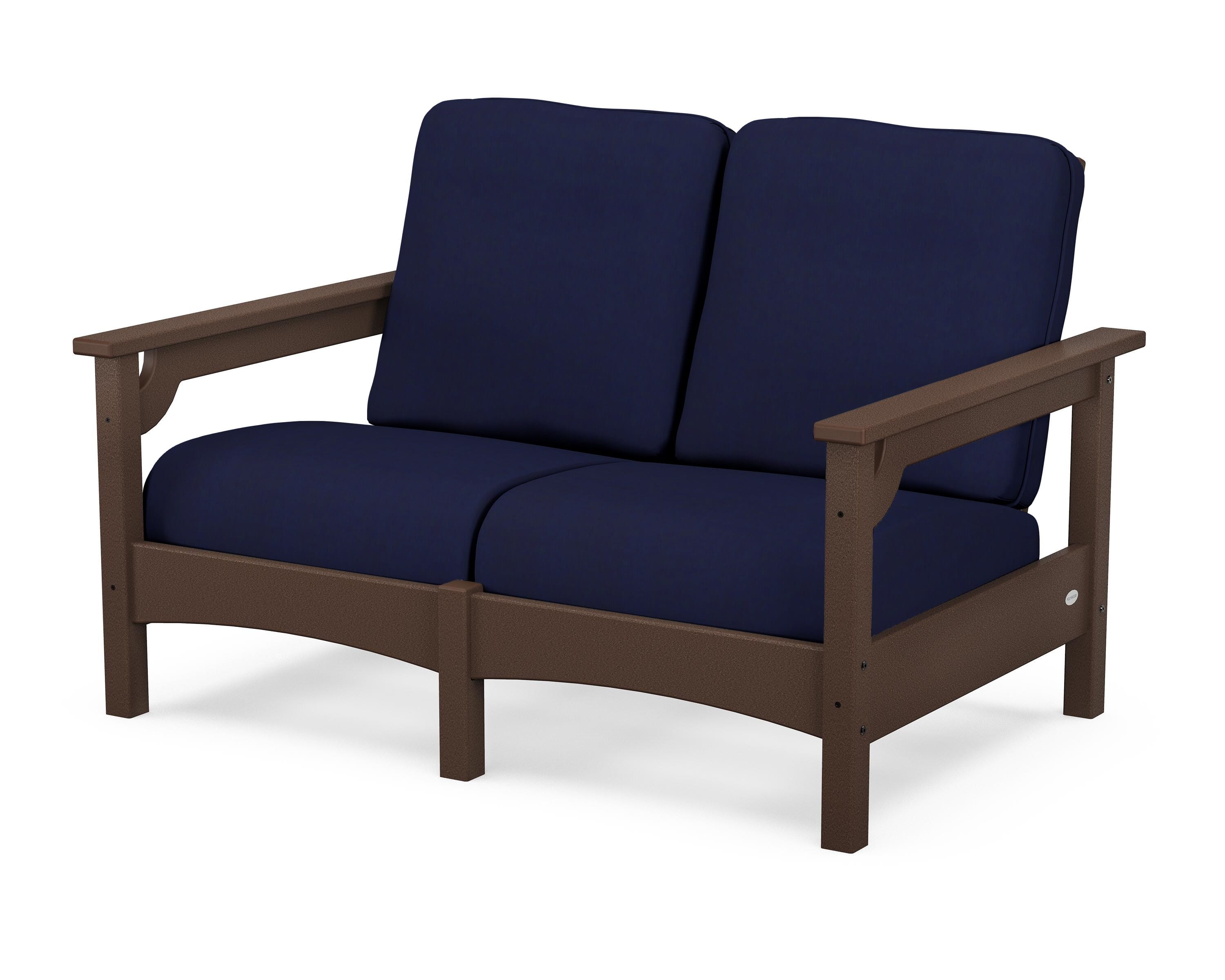 POLYWOOD® Club Loveseat in Mahogany / Navy