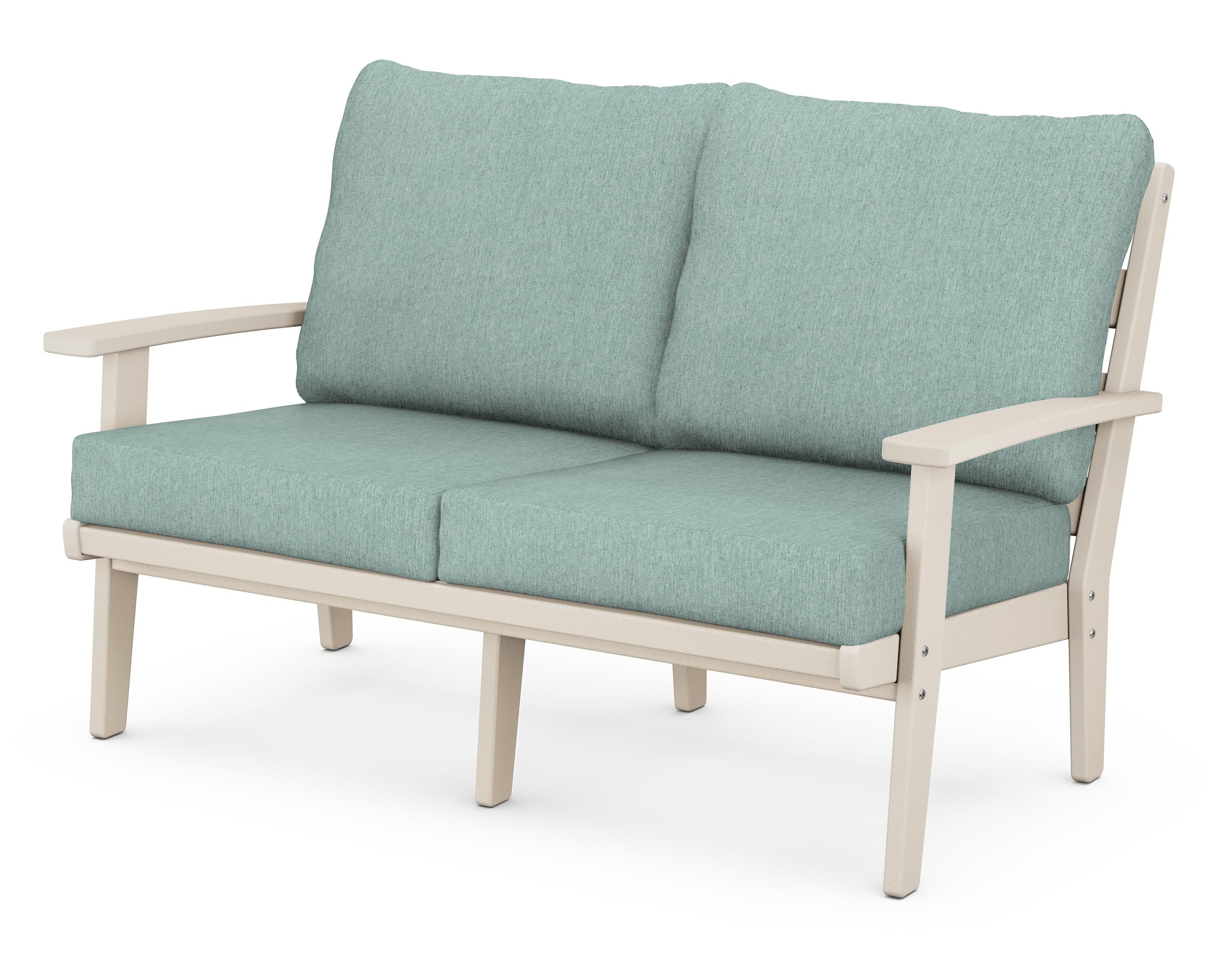 POLYWOOD® Grant Park Deep Seating Loveseat in Sand / Glacier Spa