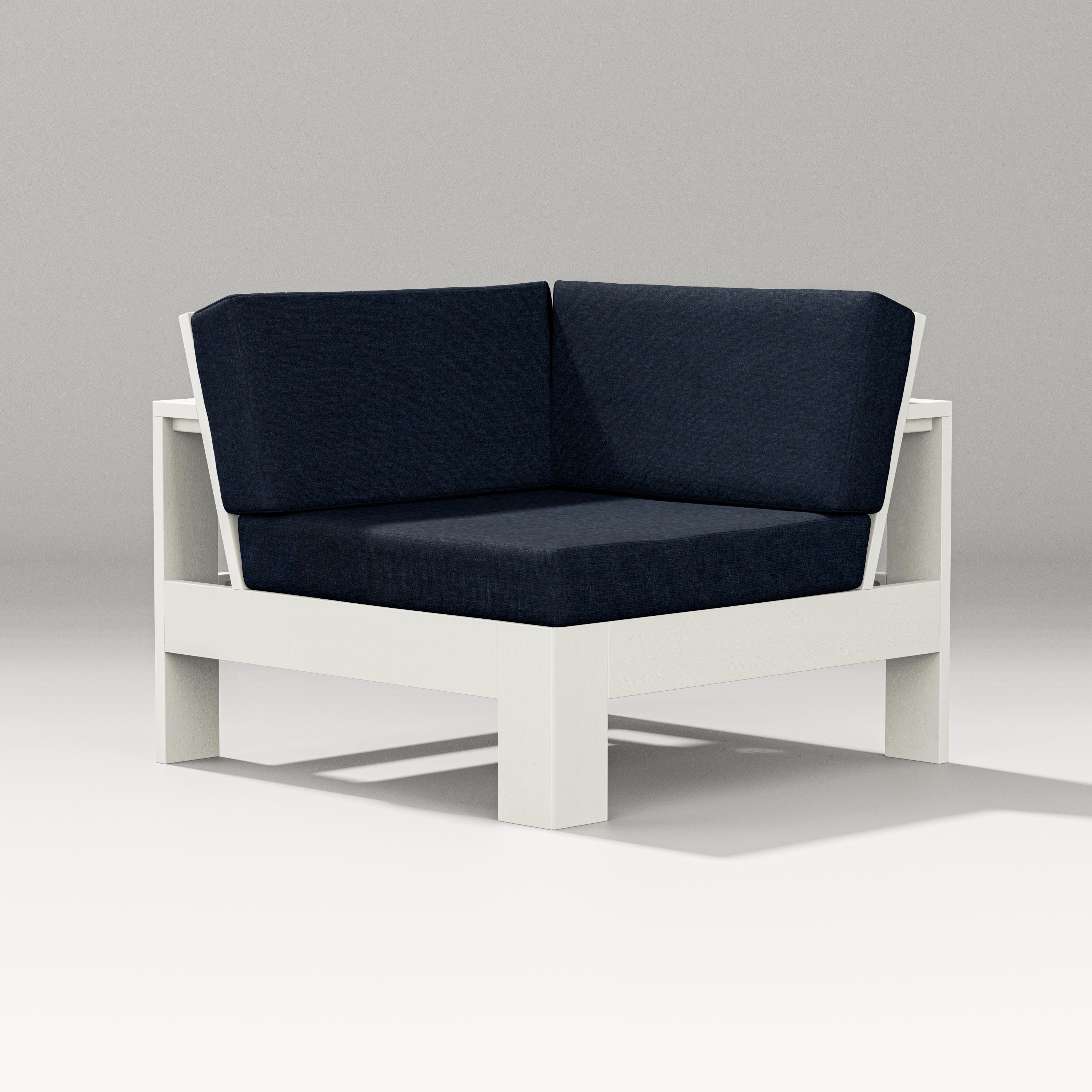 PW Designer Series Latitude Modular Corner Chair in Vintage White / Marine Indigo