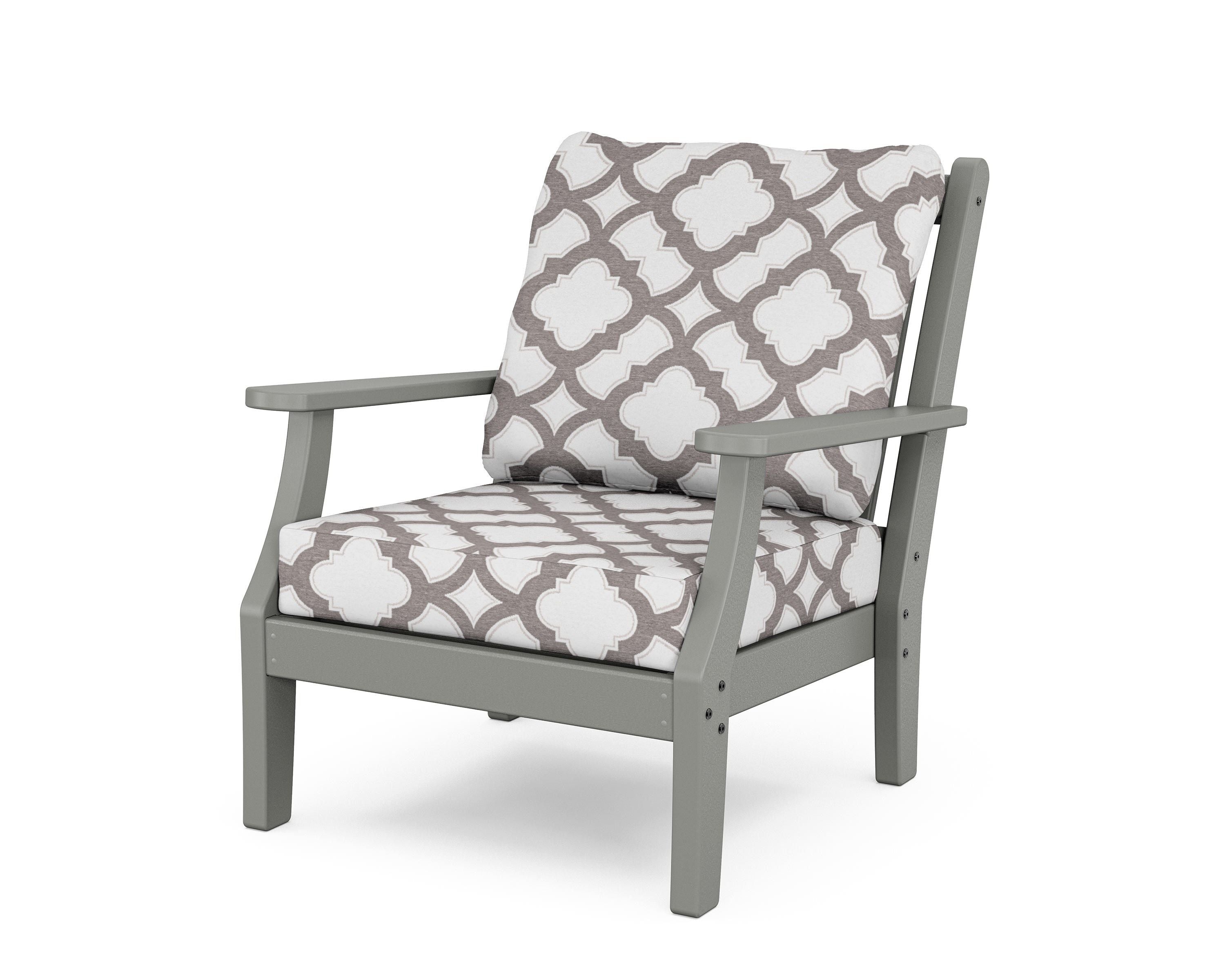 Country Living Wovendale Deep Seating Chair in Slate Grey / Trellis Grey Mist