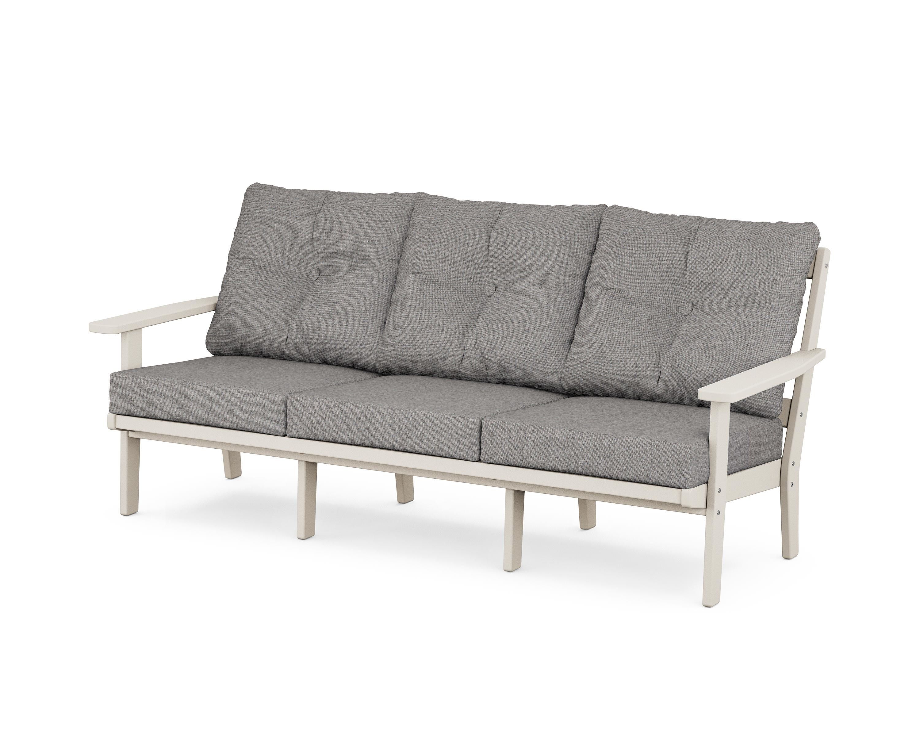 POLYWOOD® Prairie Deep Seating Sofa in Sand / Grey Mist
