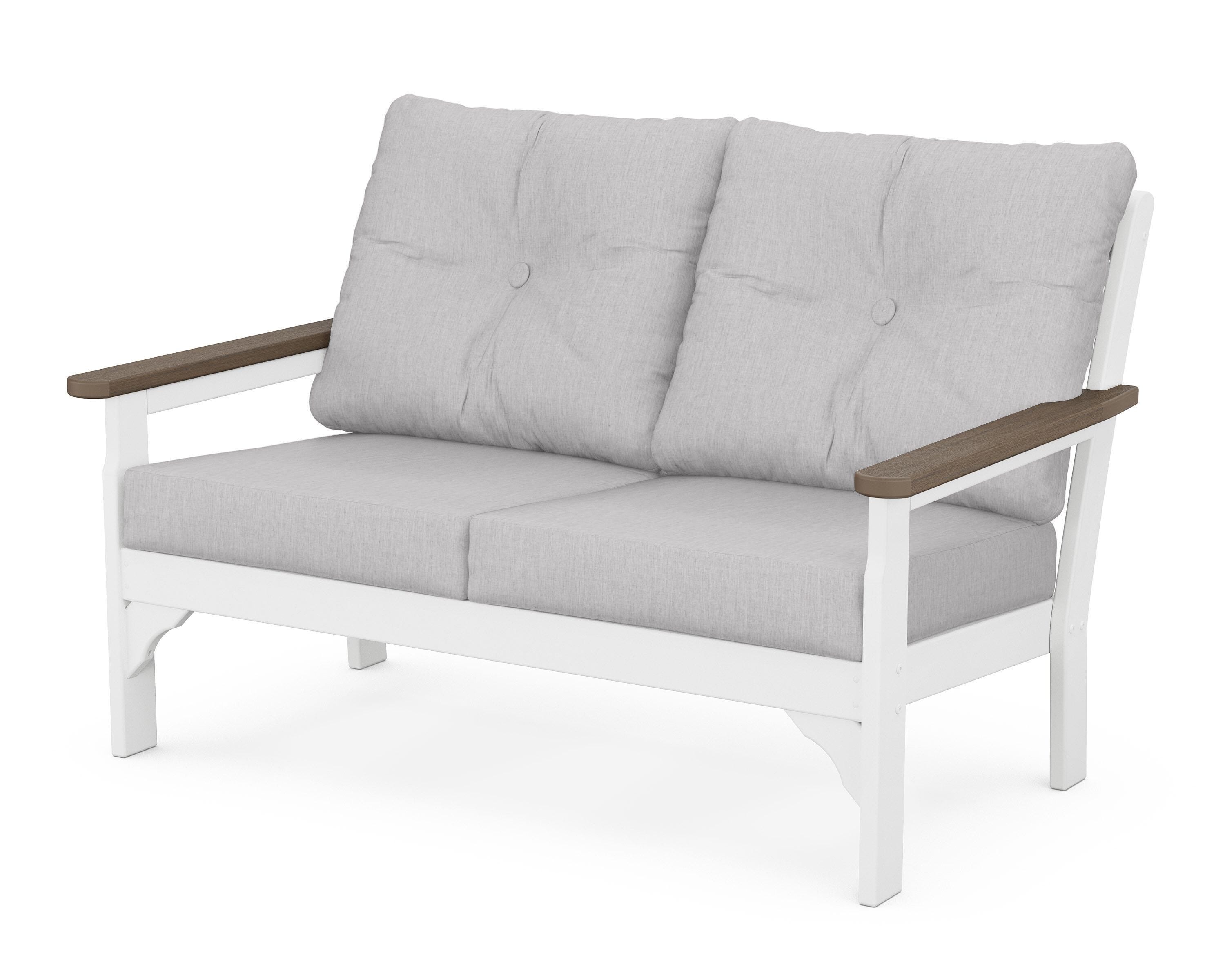 POLYWOOD® Vineyard Deep Seating Loveseat in White / Kona / Granite