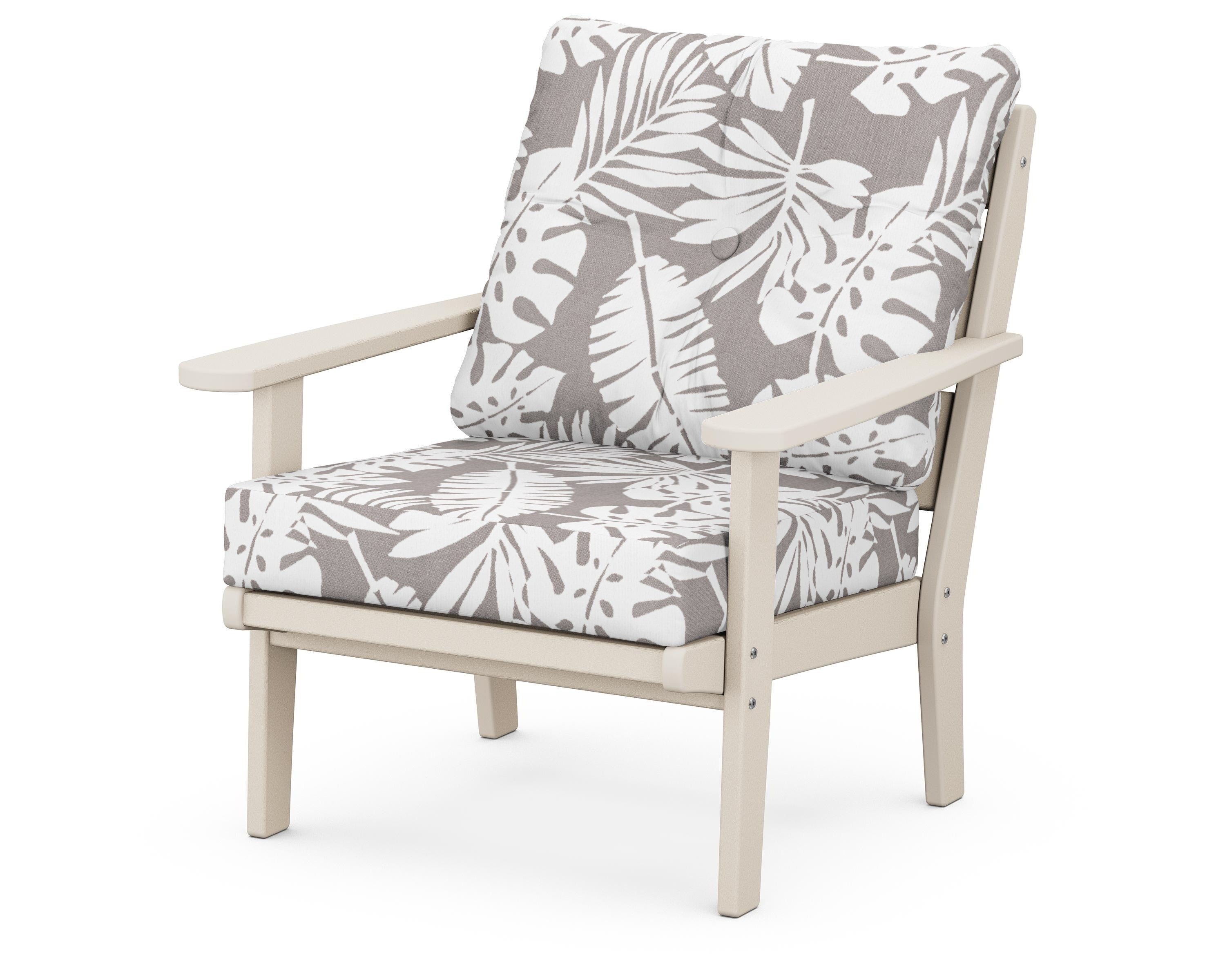POLYWOOD® Lakeside Deep Seating Chair in Sand / Leaf Grey Mist