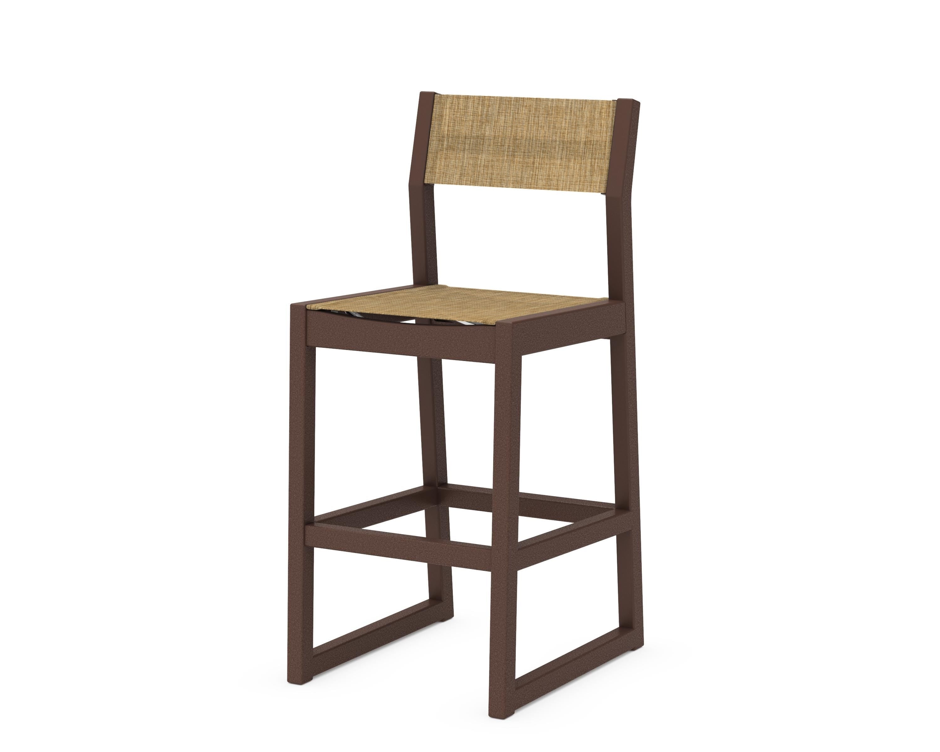 POLYWOOD® EDGE Sling Bar Side Chair in Mahogany / Burlap Sling