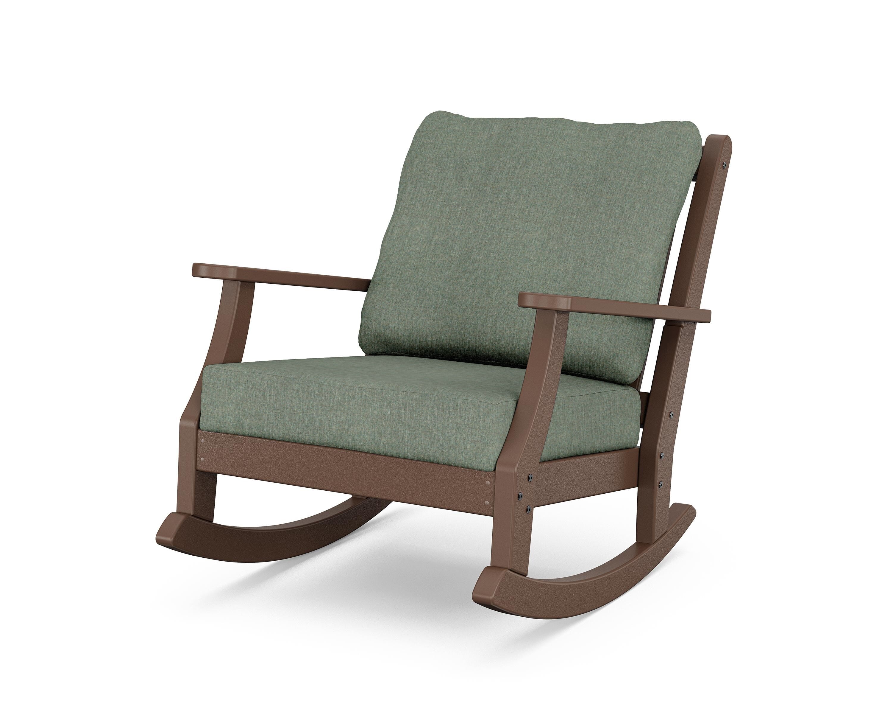 Country Living Wovendale Deep Seating Rocking Chair in Mahogany / Cast Sage