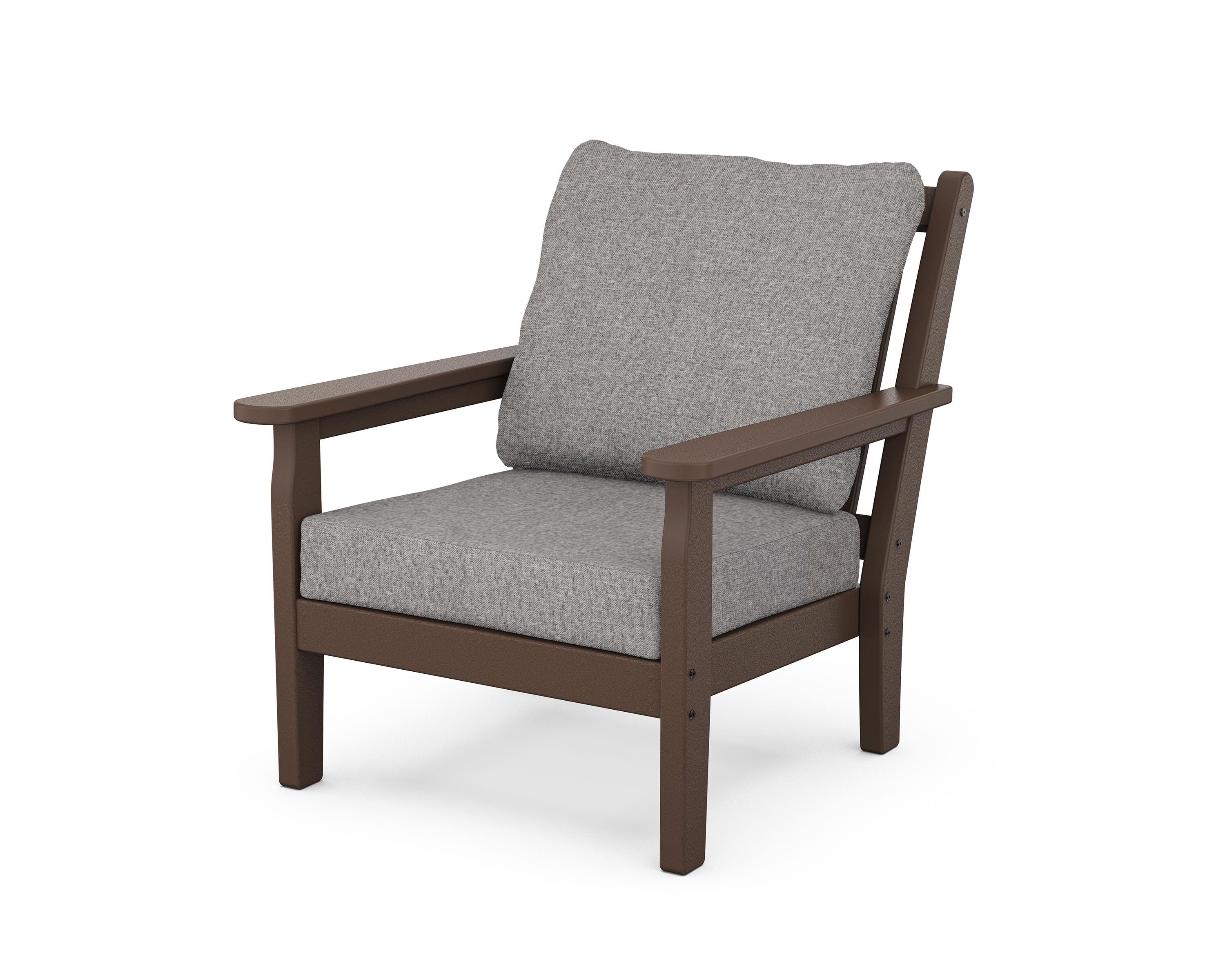 POLYWOOD® Chippendale Deep Seating Chair in Mahogany / Grey Mist