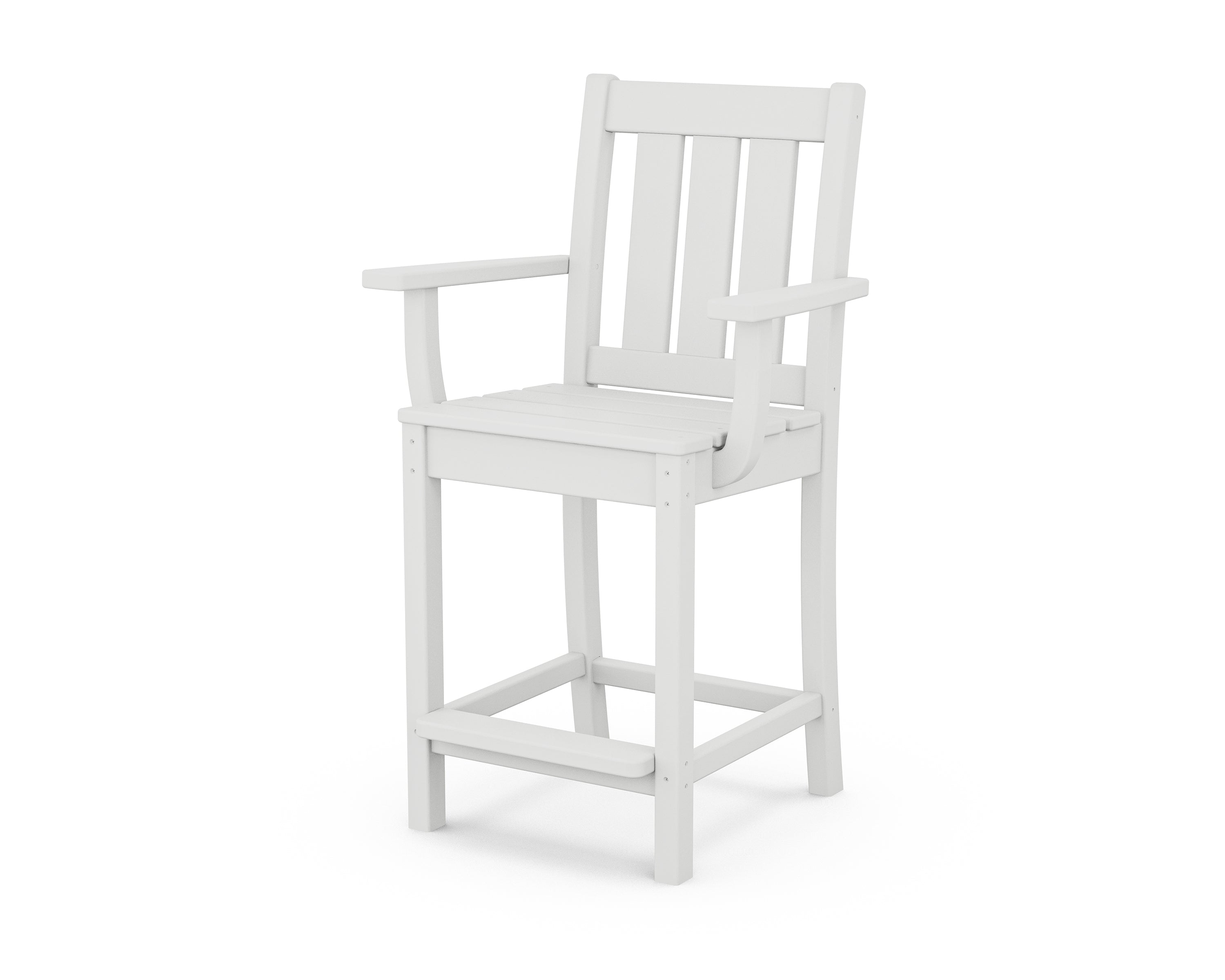 POLYWOOD® Oxford Counter Arm Chair in White