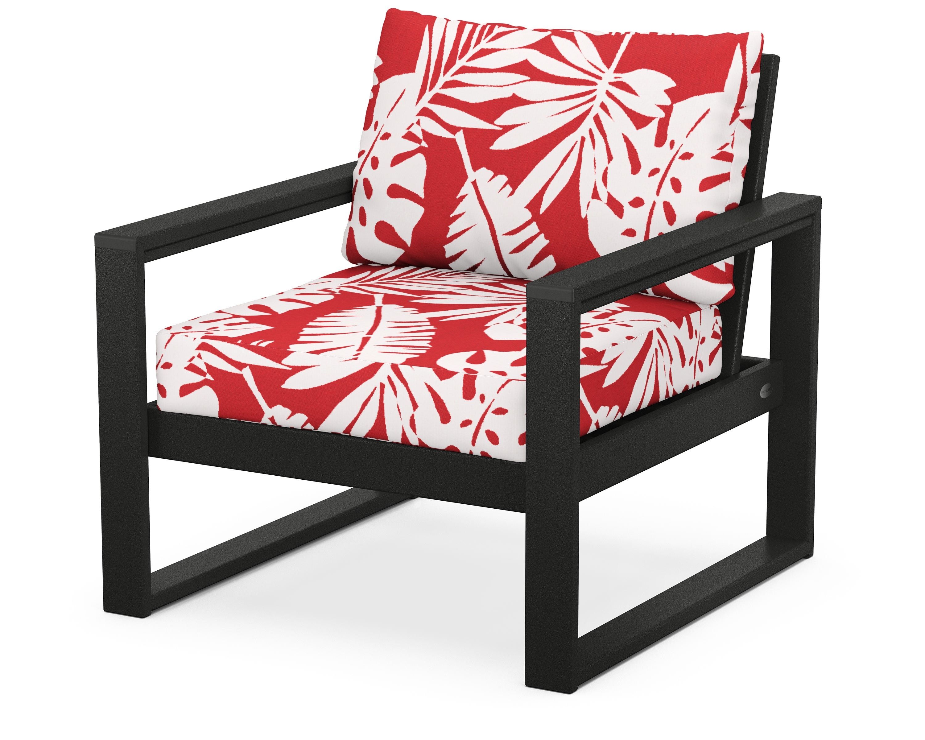POLYWOOD® EDGE Club Chair in Black / Leaf Crimson