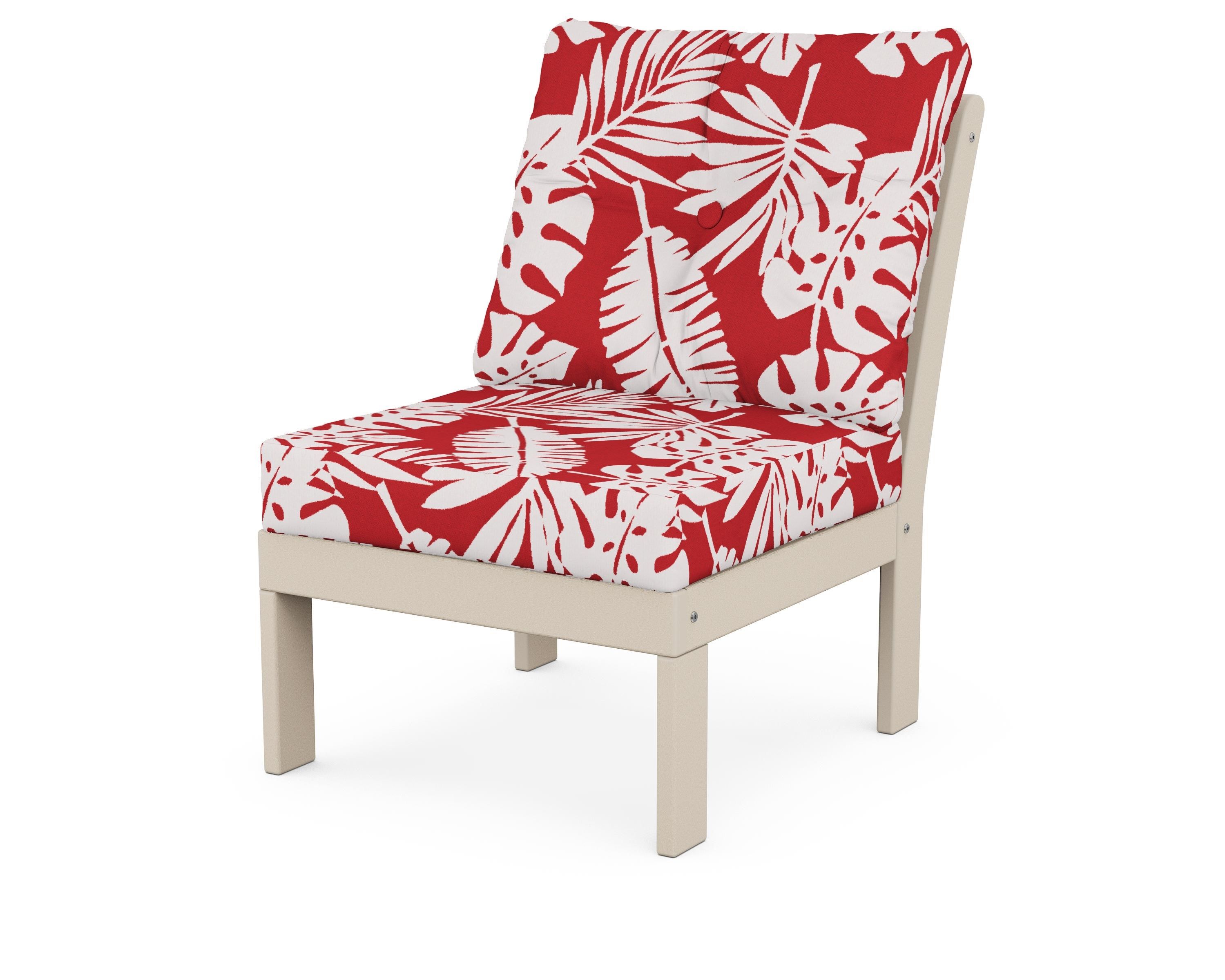 POLYWOOD® Vineyard Modular Armless Chair in Sand / Leaf Crimson