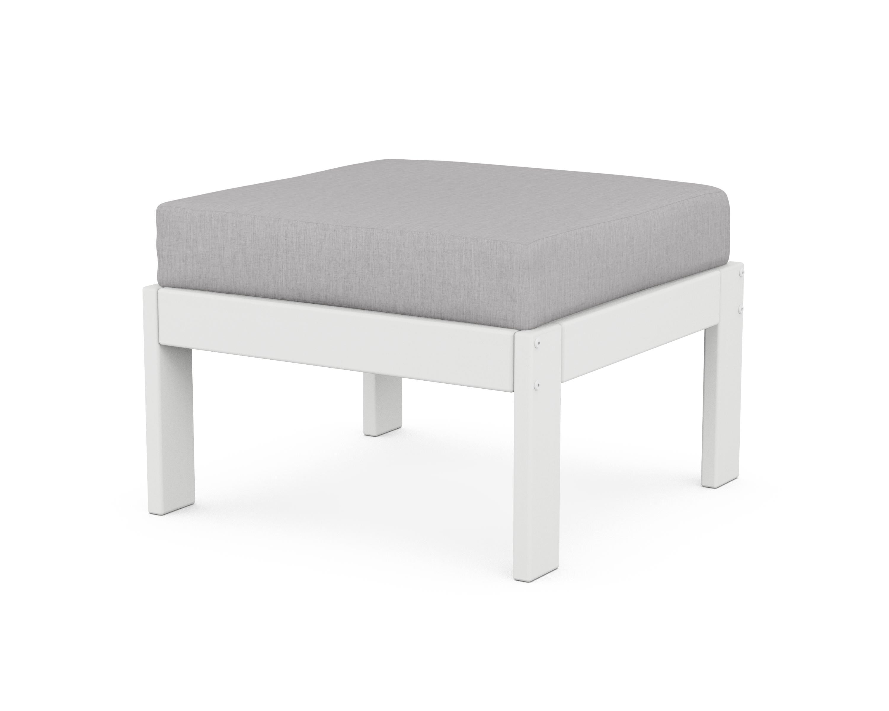 POLYWOOD® Vineyard Modular Ottoman in White / Granite