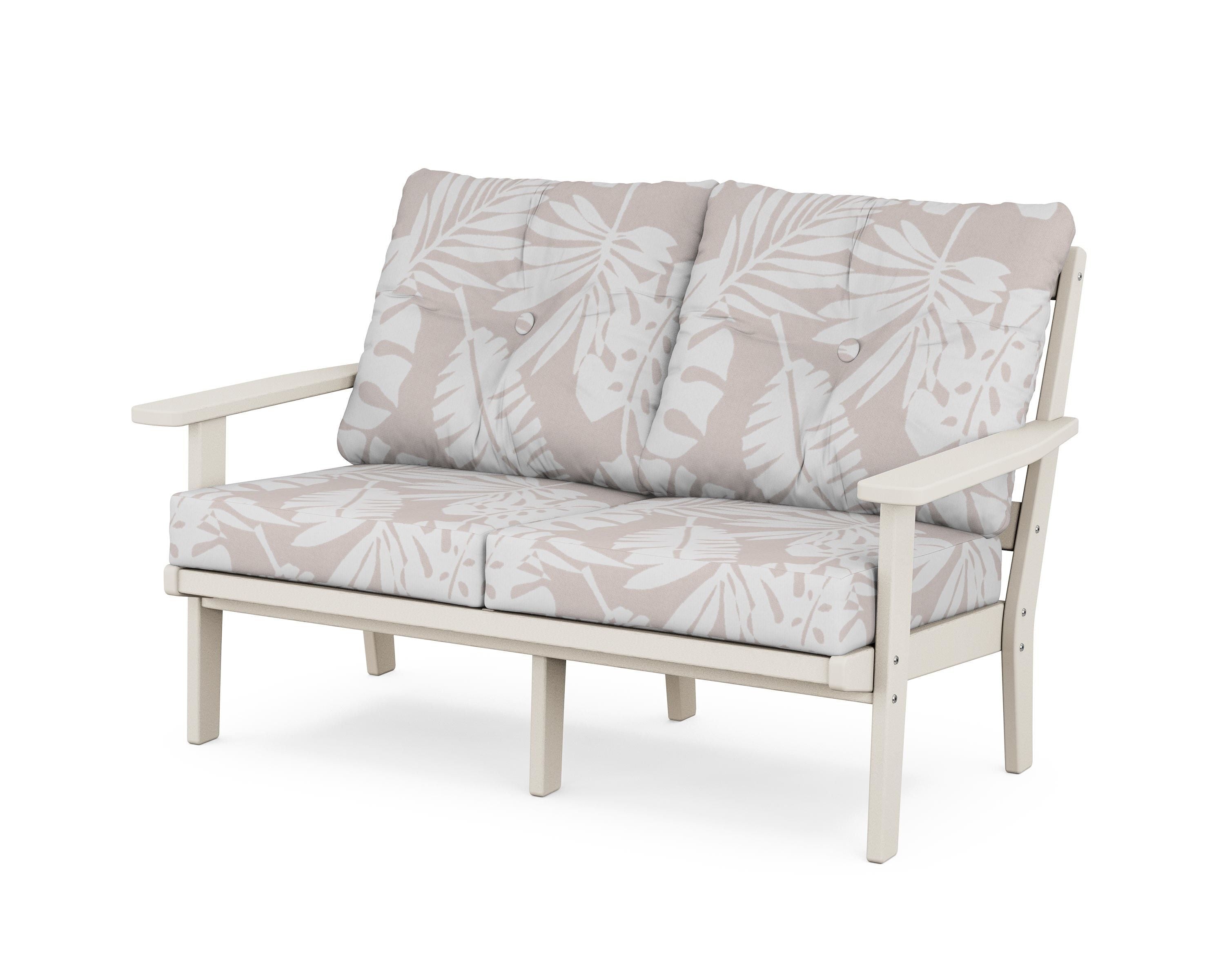 POLYWOOD® Oxford Deep Seating Loveseat in Sand / Leaf Dune Burlap