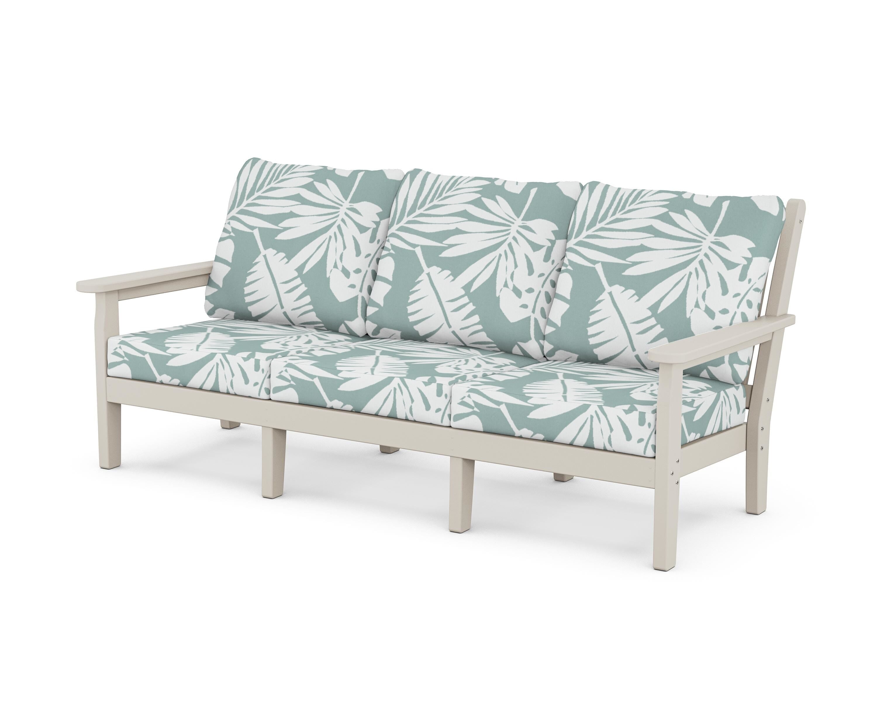 POLYWOOD® Chippendale Deep Seating Sofa in Sand / Leaf Glacier Spa