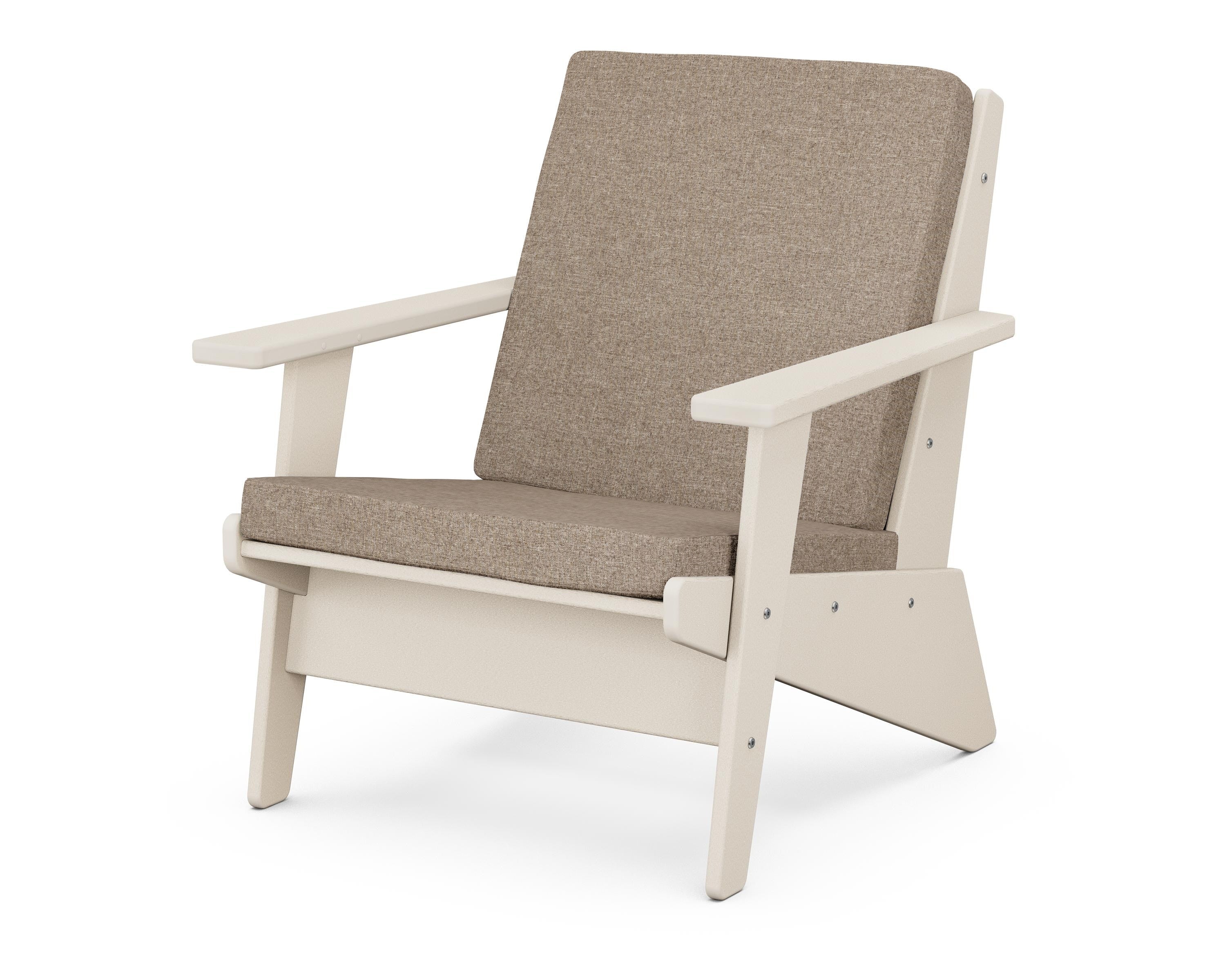 POLYWOOD® Riviera Modern Lounge Chair in Sand / Spiced Burlap