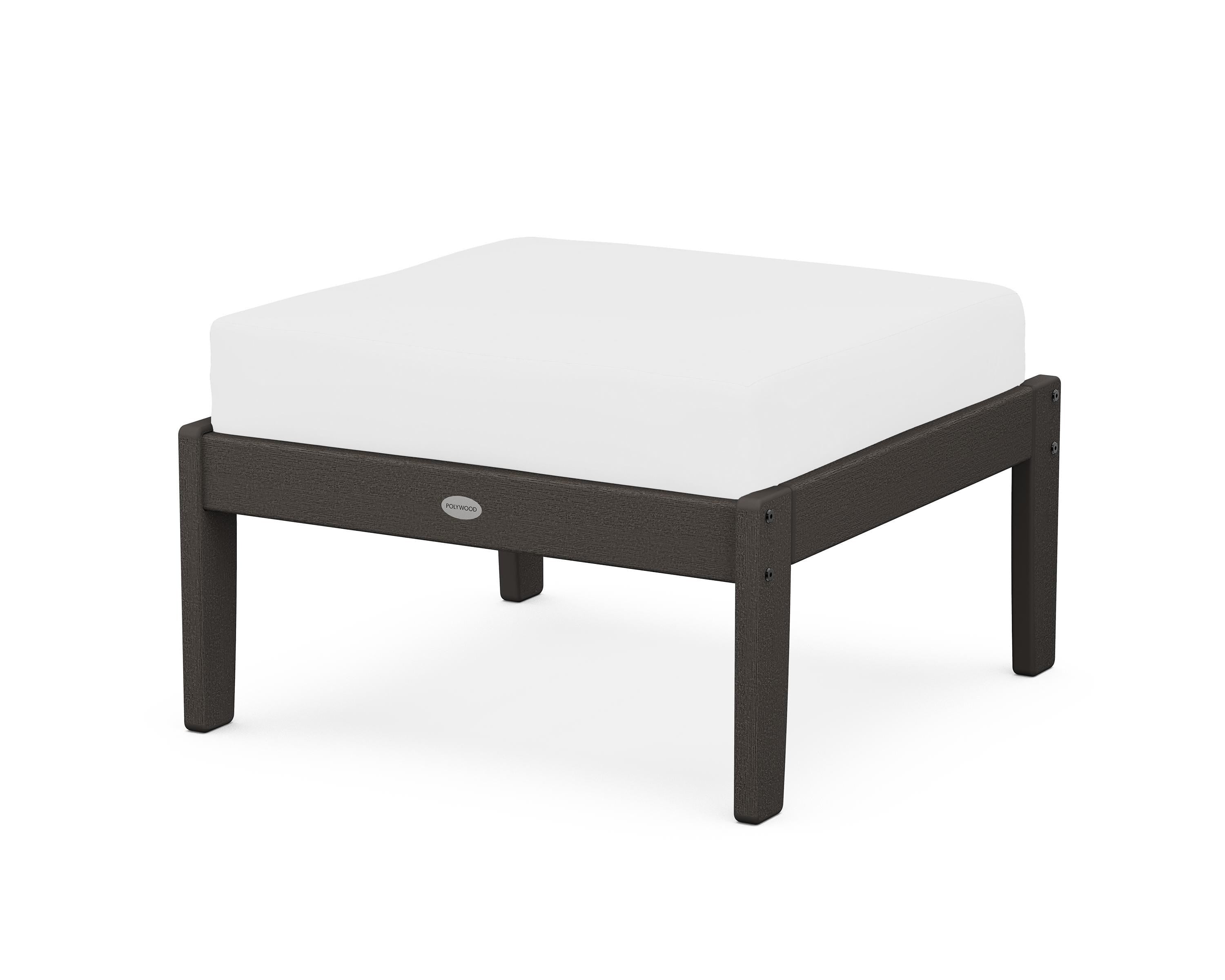 POLYWOOD® Braxton Deep Seating Ottoman in Vintage Coffee / Natural