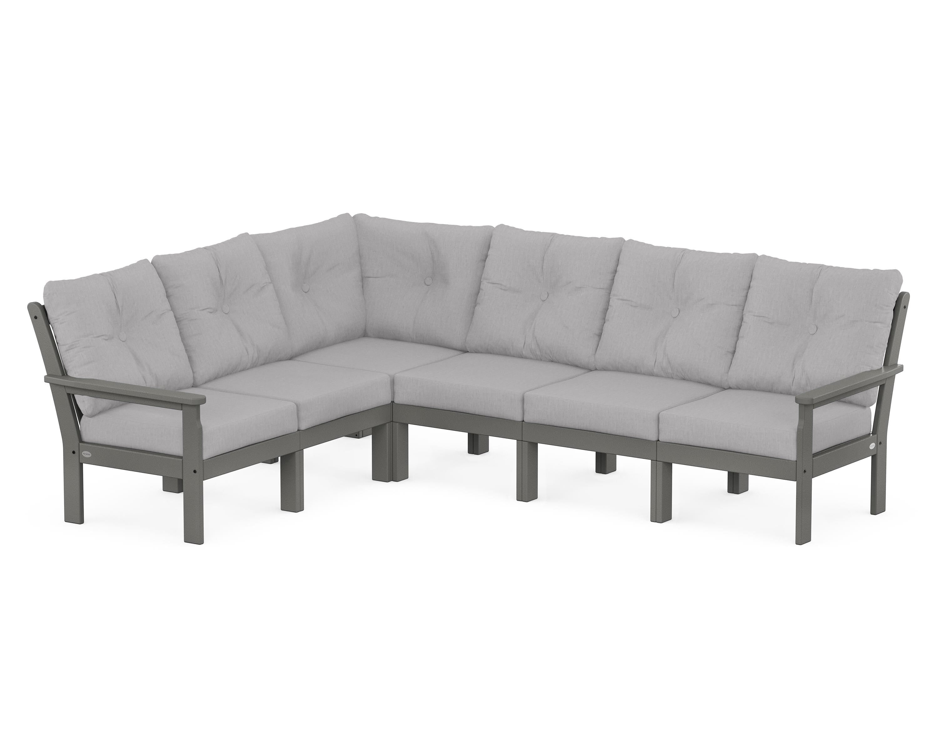 POLYWOOD® Vineyard 6-Piece Sectional in Slate Grey / Granite