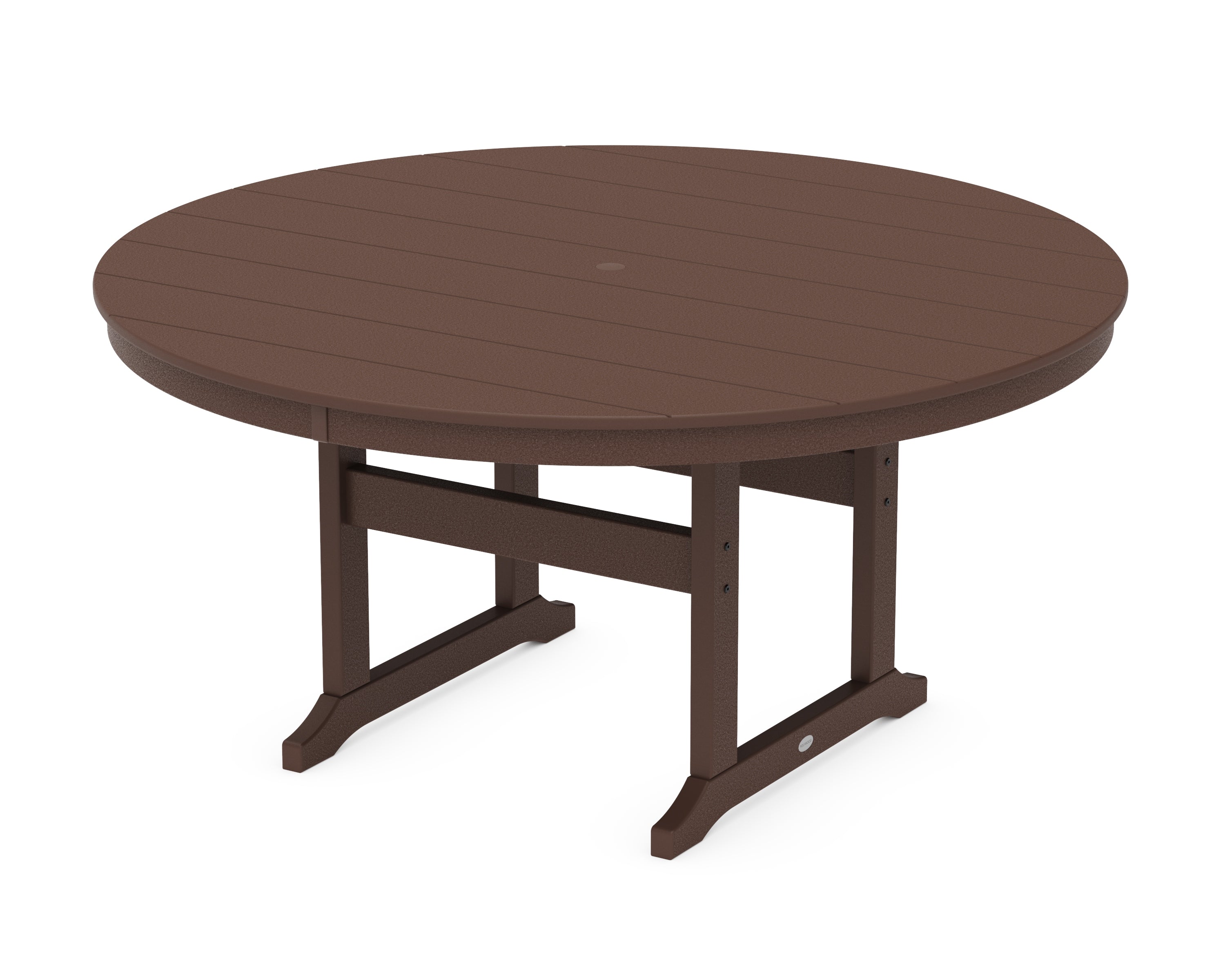 POLYWOOD® 60" Round Farmhouse Dining Table in Mahogany