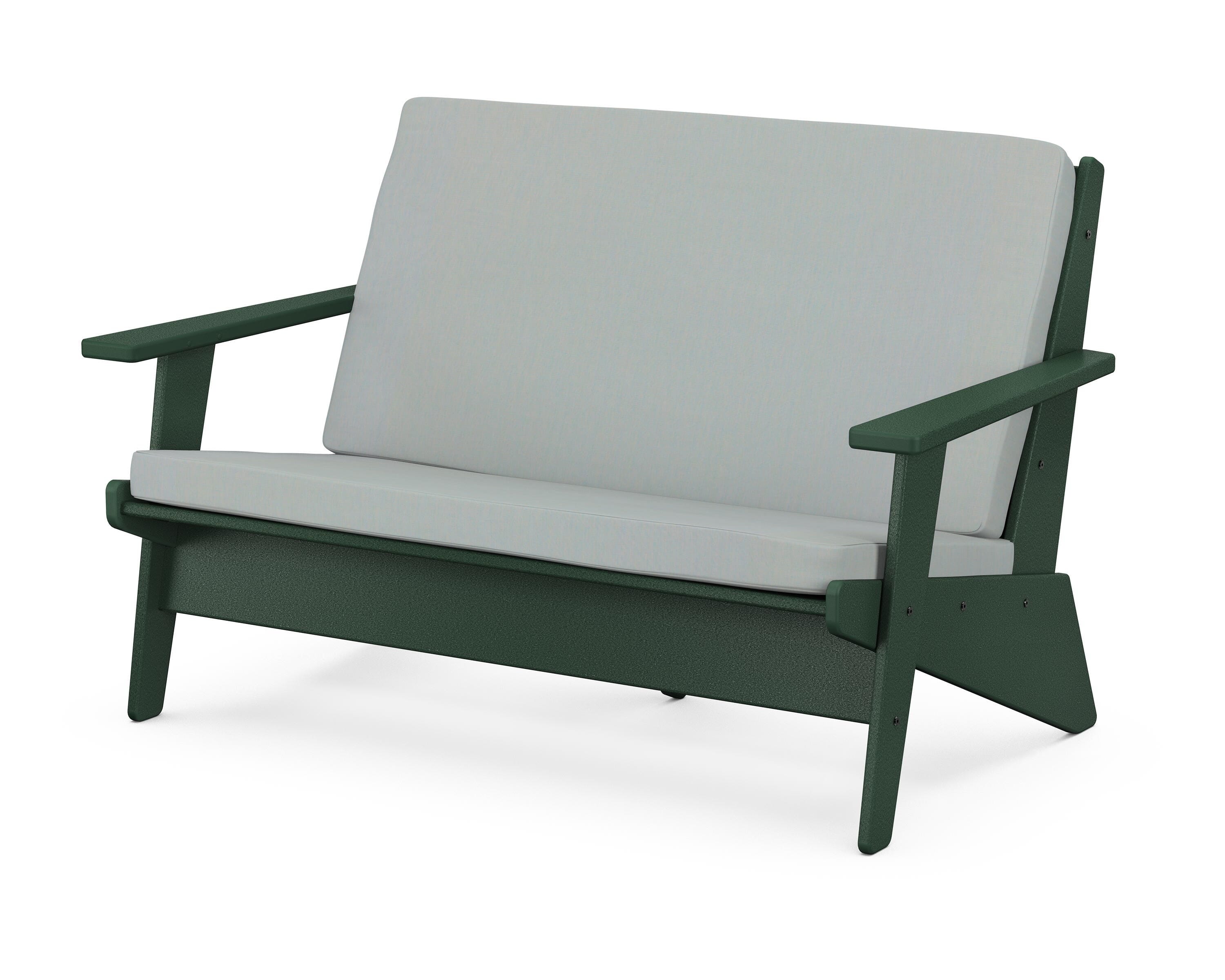 POLYWOOD® Riviera Modern Lounge Loveseat in Green / Spa