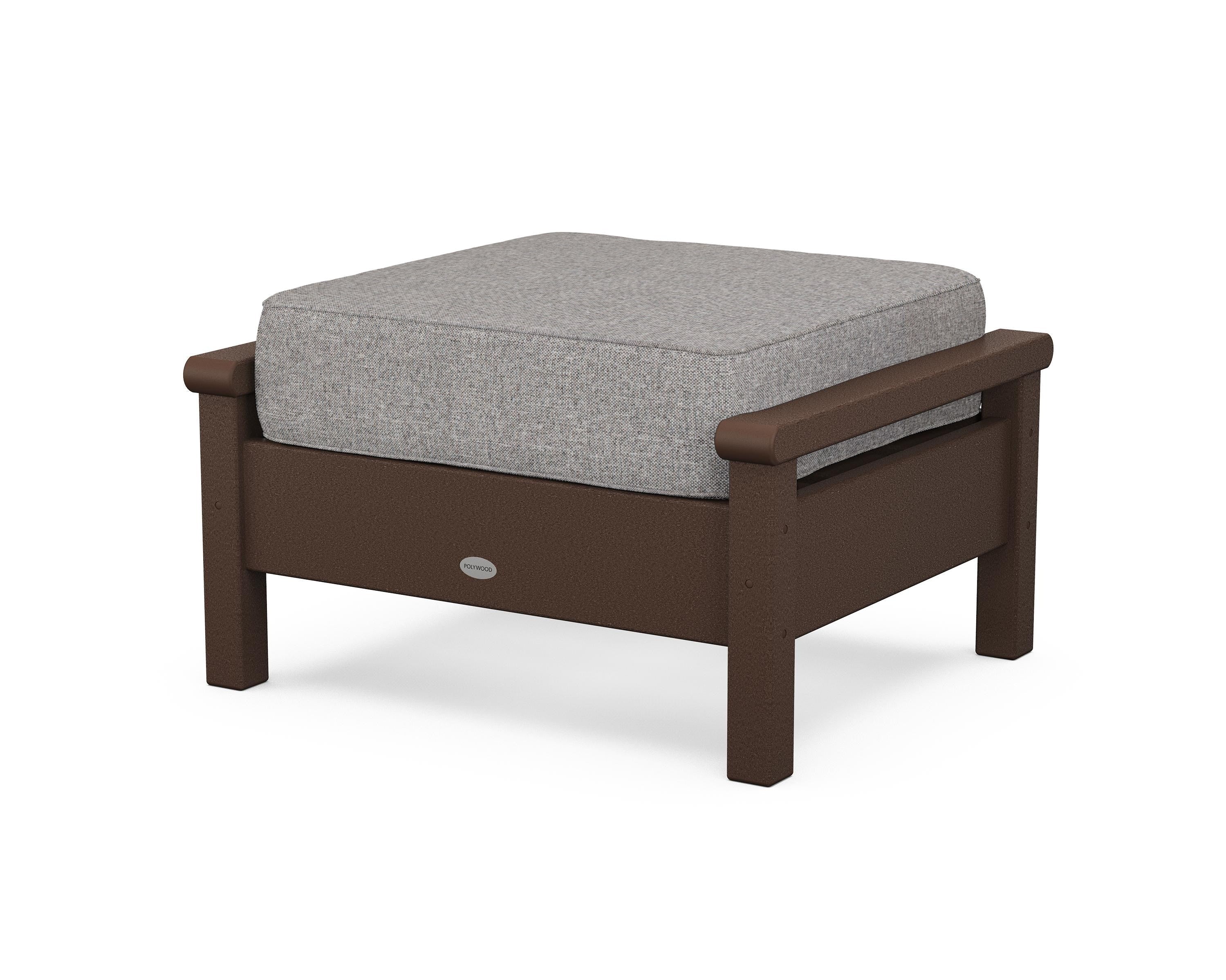 POLYWOOD® Harbour Deep Seating Ottoman in Mahogany / Grey Mist