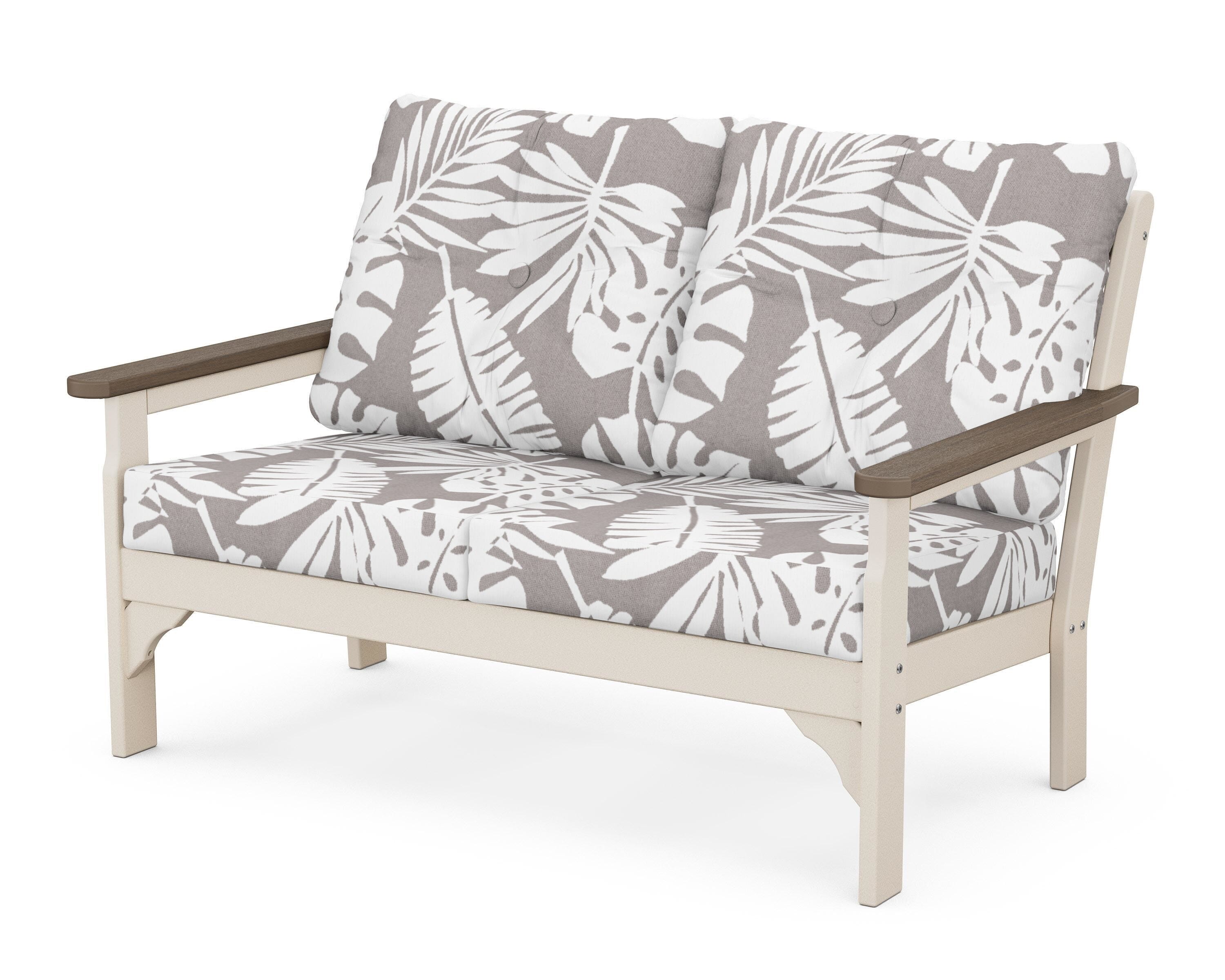POLYWOOD® Vineyard Deep Seating Loveseat in Sand / Kona / Leaf Grey Mist