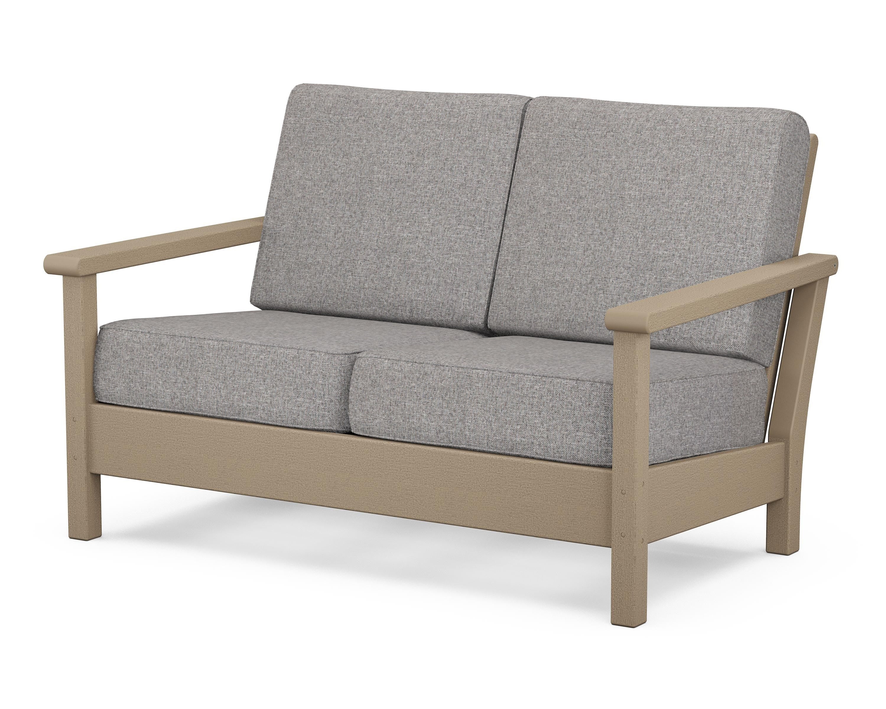 POLYWOOD® Harbour Deep Seating Loveseat in Vintage Sahara / Grey Mist