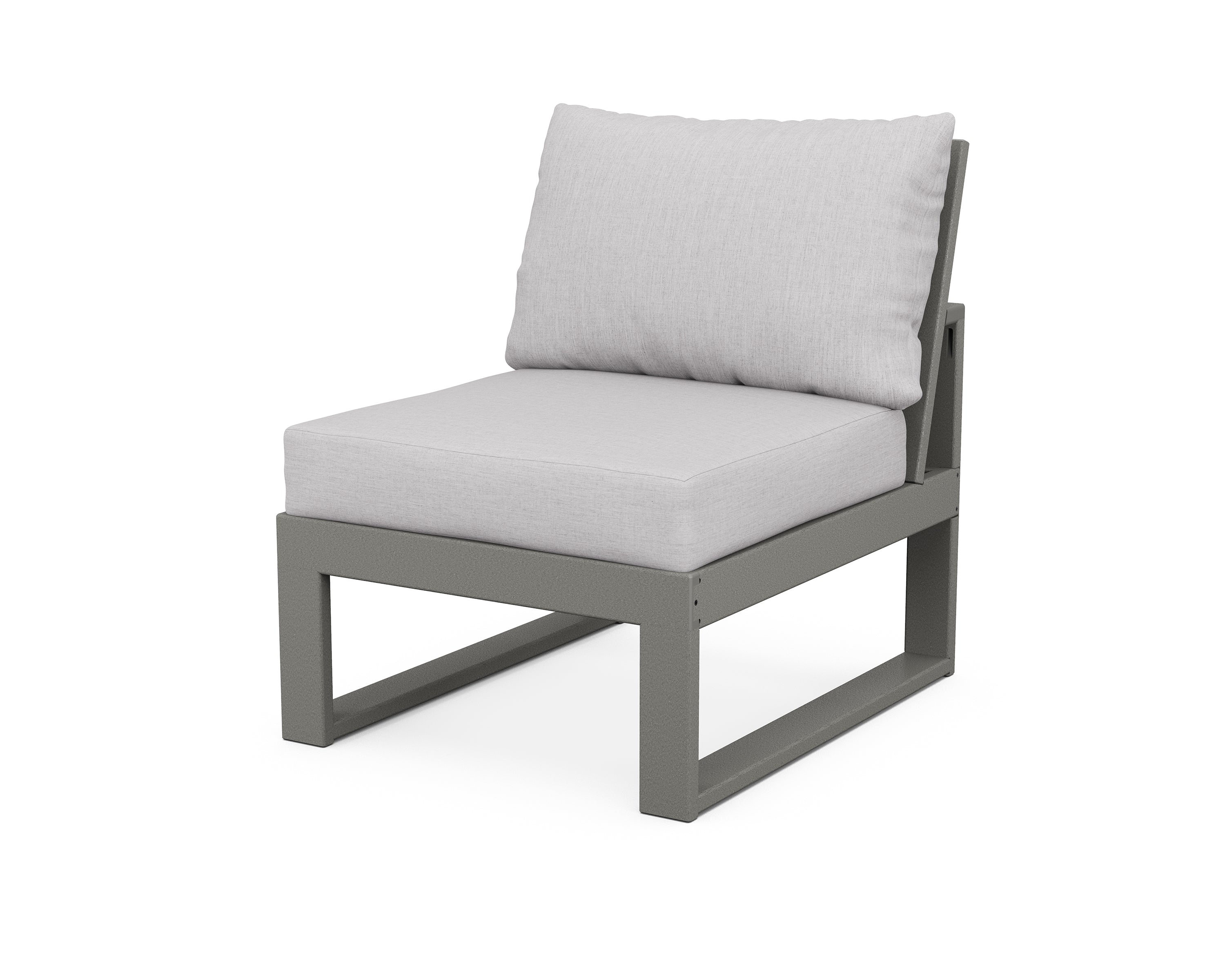 Unbranded Modular Armless Chair in Slate Grey / Granite