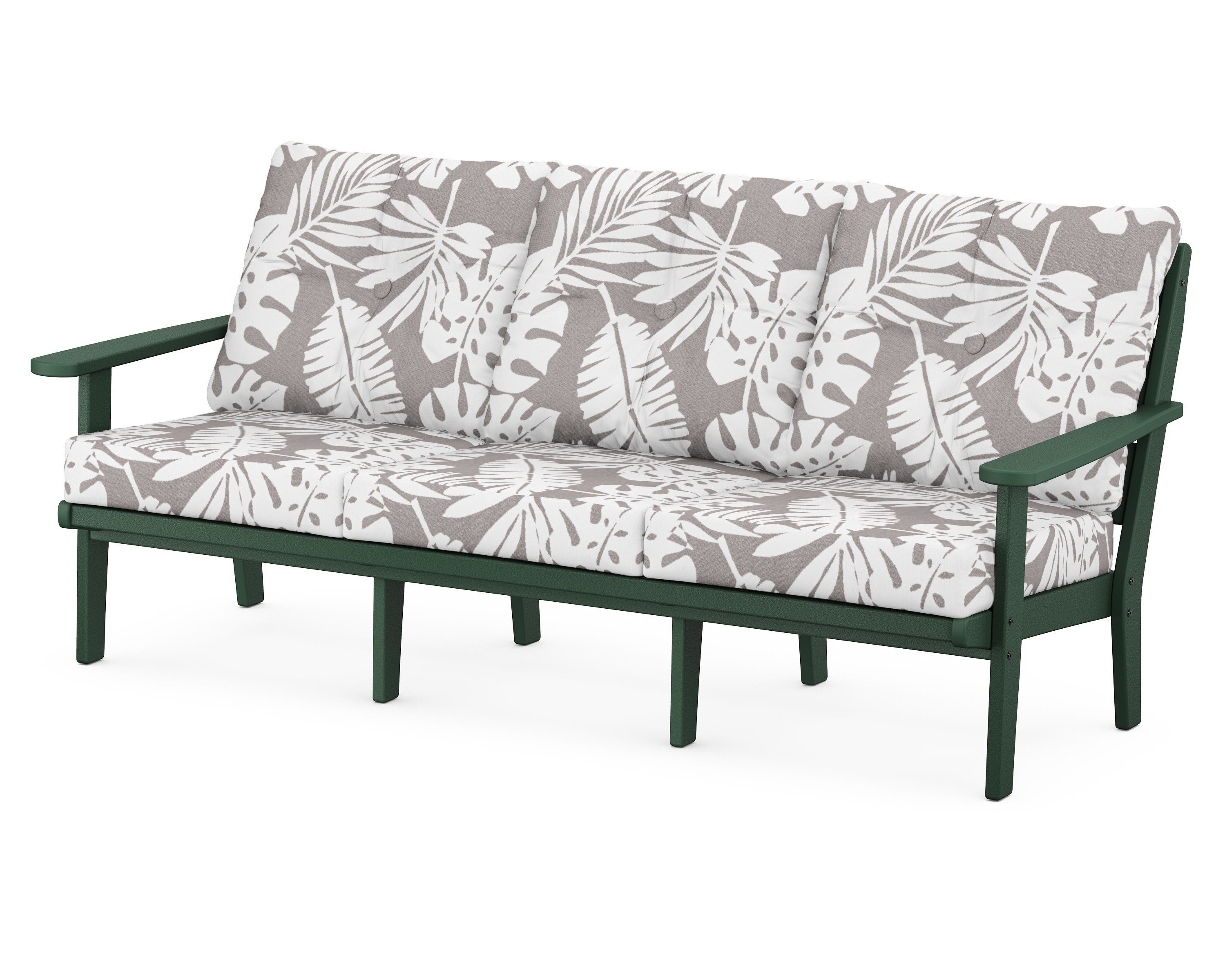 POLYWOOD® Lakeside Deep Seating Sofa in Green / Leaf Grey Mist