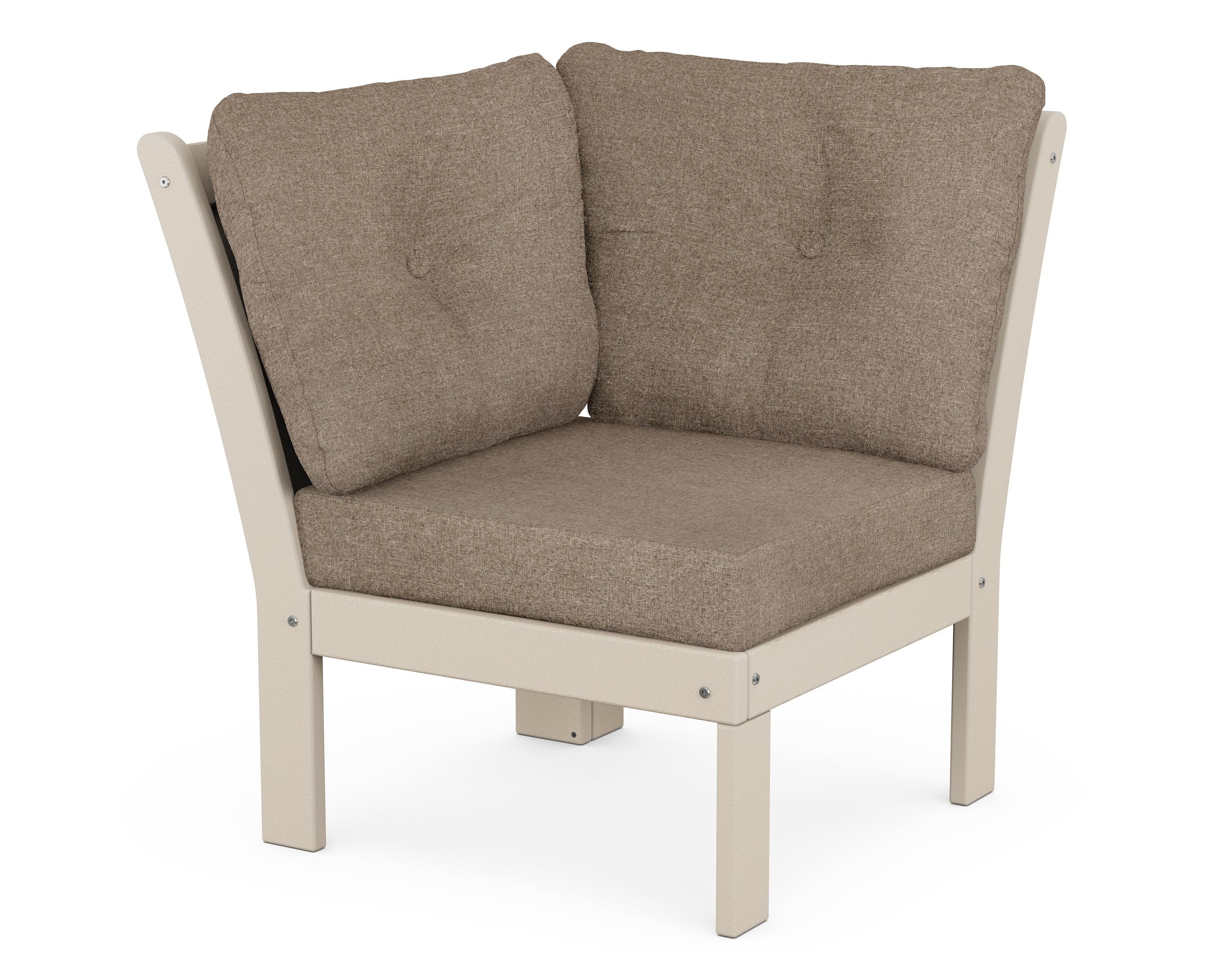 POLYWOOD® Vineyard Modular Corner Chair in Sand / Spiced Burlap