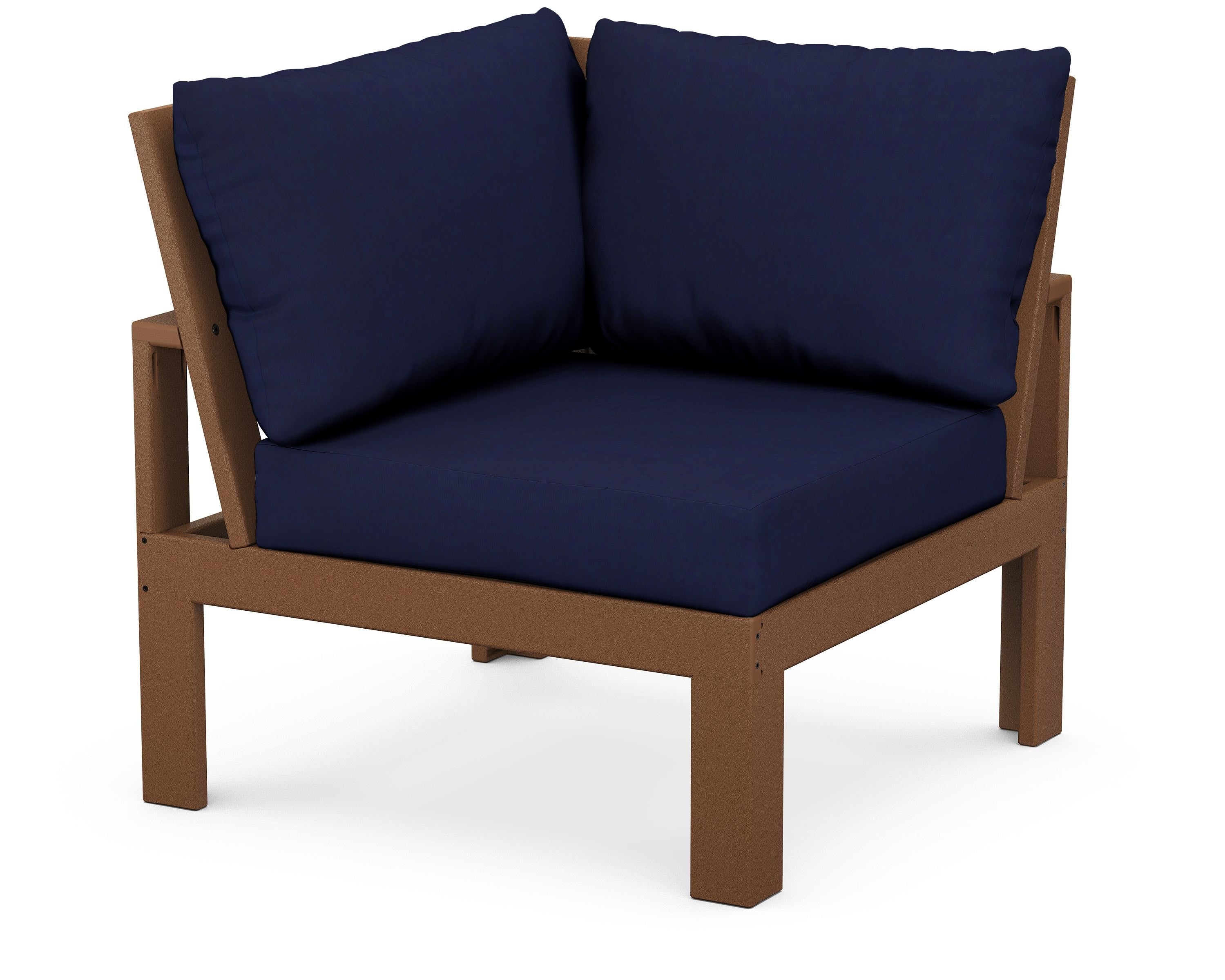Unbranded Modular Corner Chair in Teak / Navy