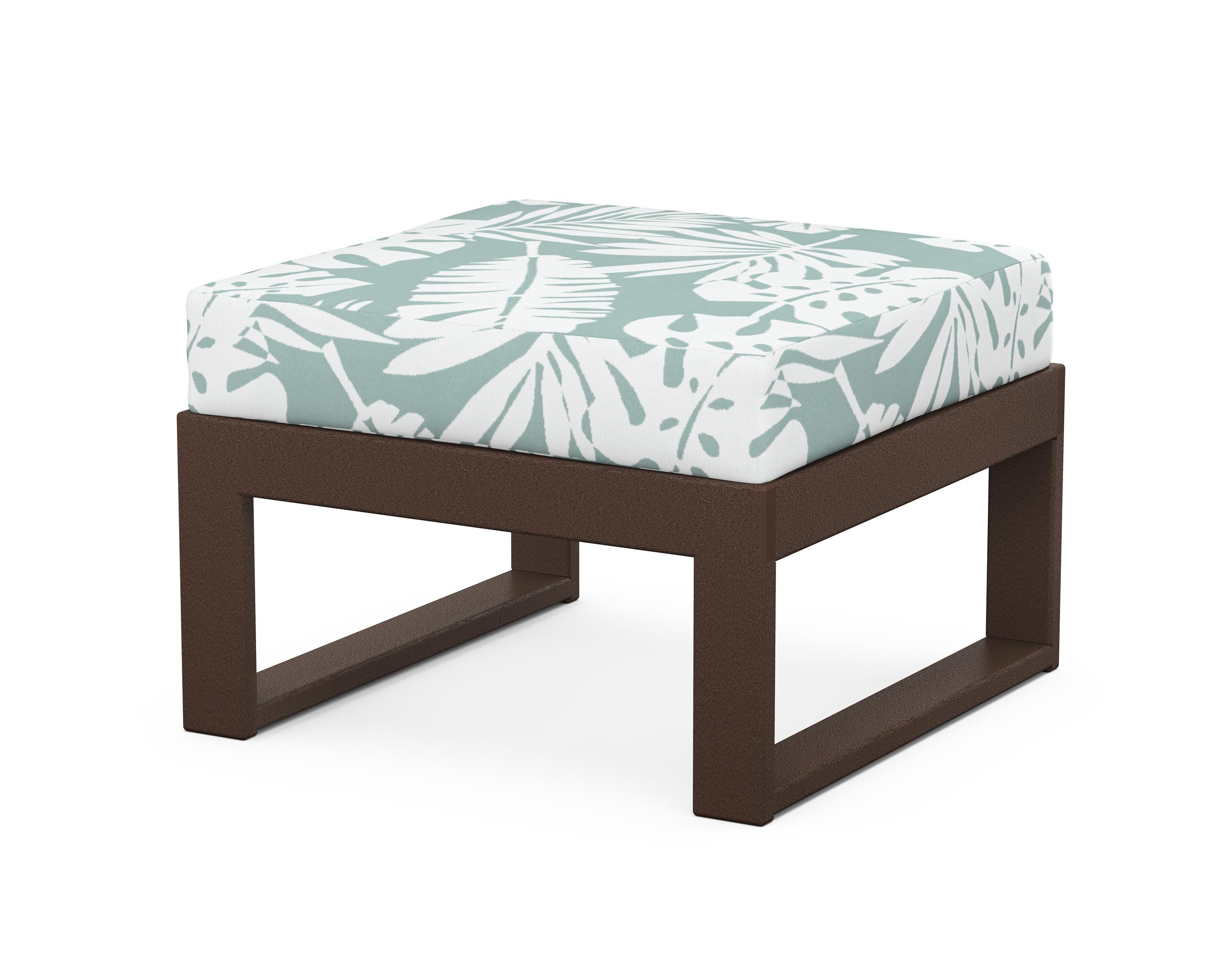 Unbranded Modular Ottoman - Modern in Mahogany / Leaf Glacier Spa