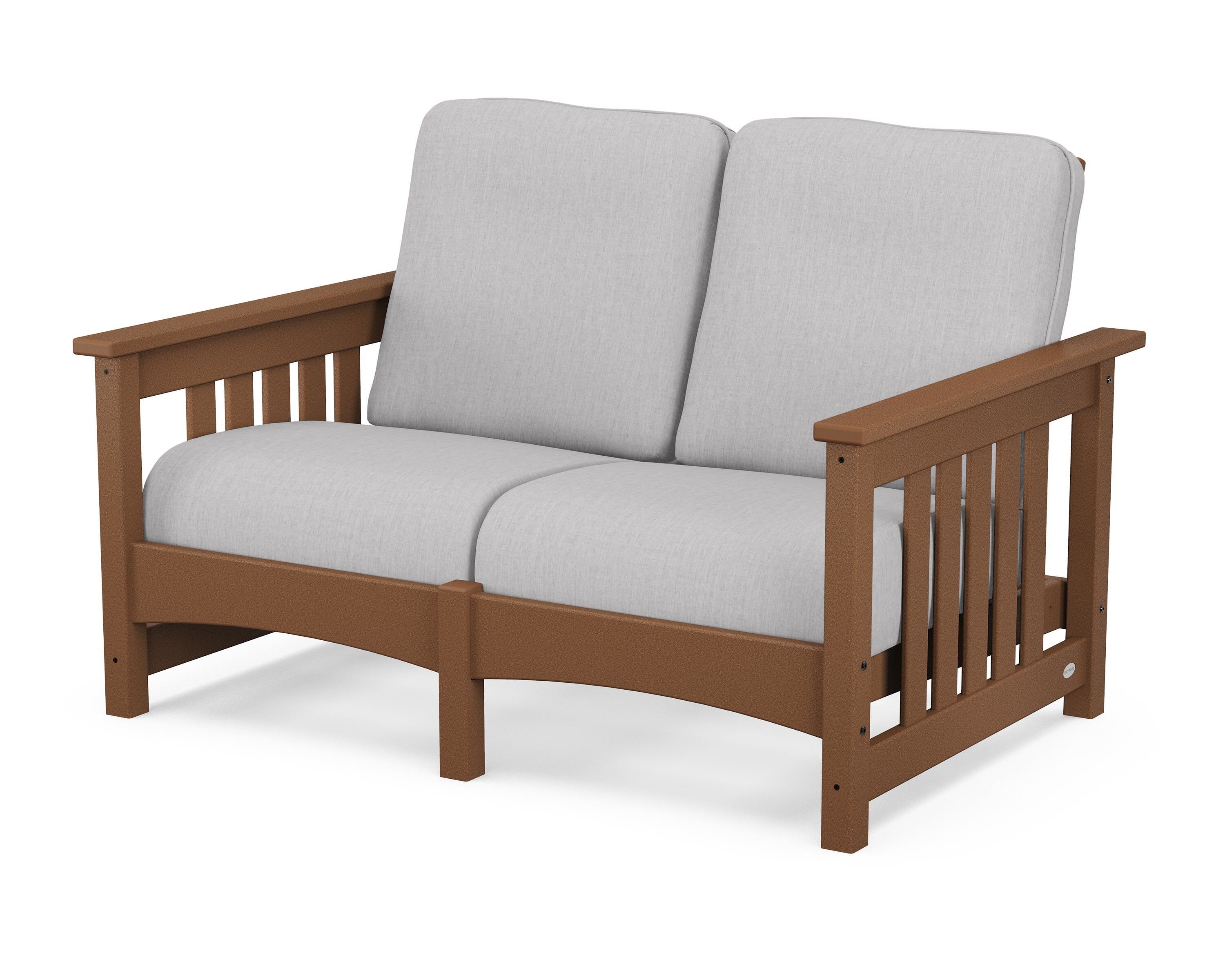 POLYWOOD® Club Mission Loveseat in Teak / Granite