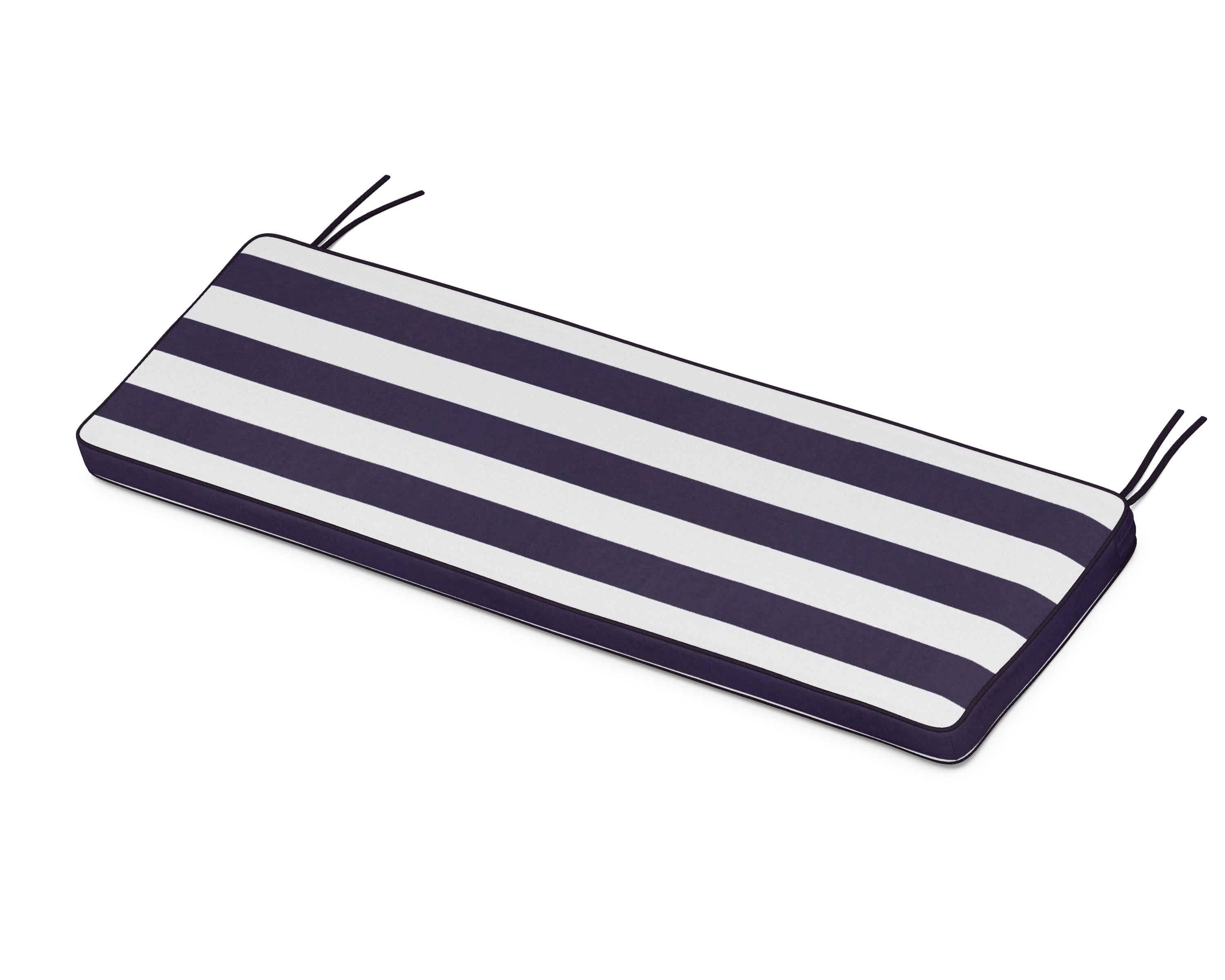 Martha Stewart by POLYWOOD® Chinoiserie Bench Seat Cushion in Cabana Stripe Navy