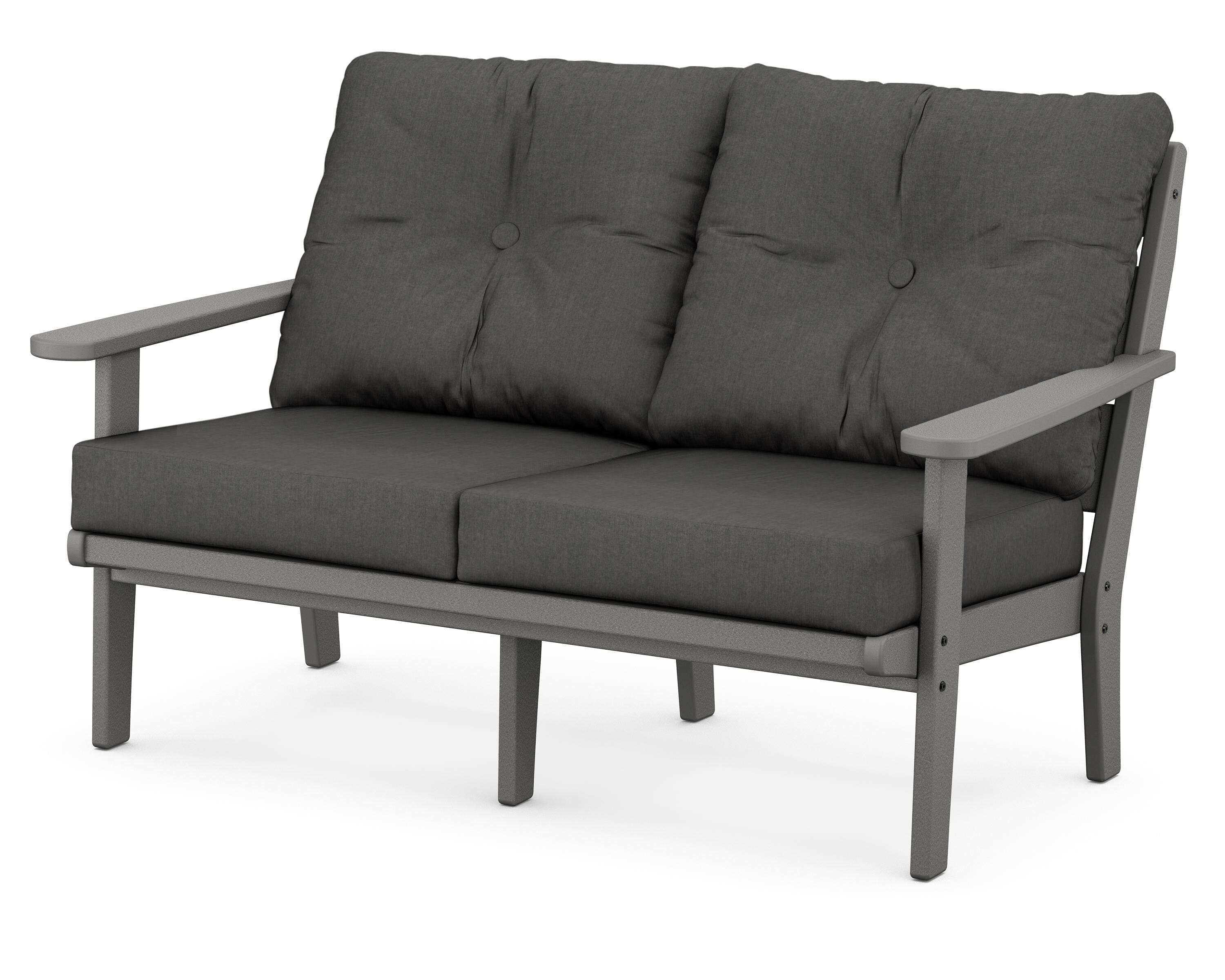 POLYWOOD® Lakeside Deep Seating Loveseat in Slate Grey / Spectrum Carbon