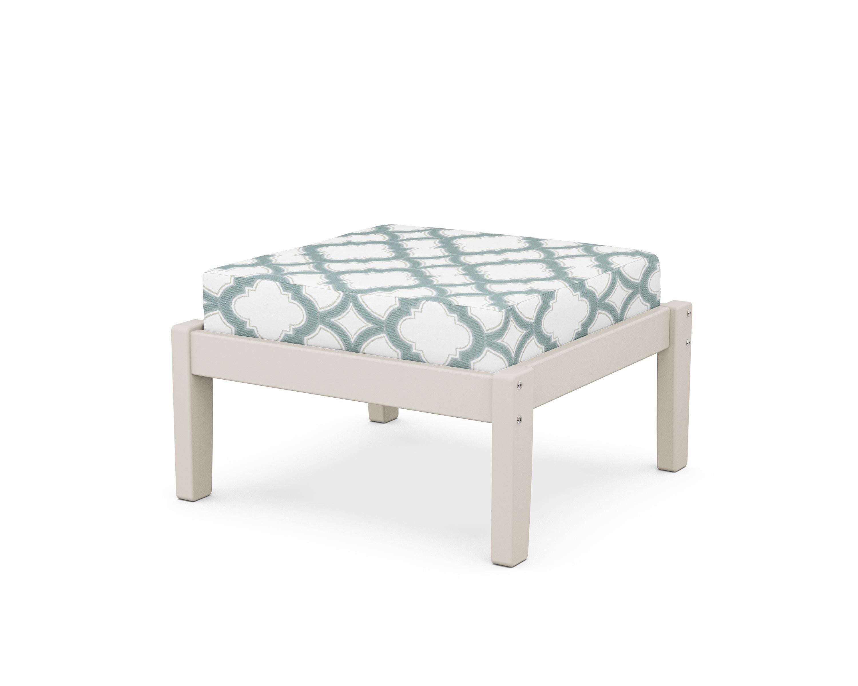 Unbranded Deep Seating Ottoman in Sand / Trellis Glacier Spa