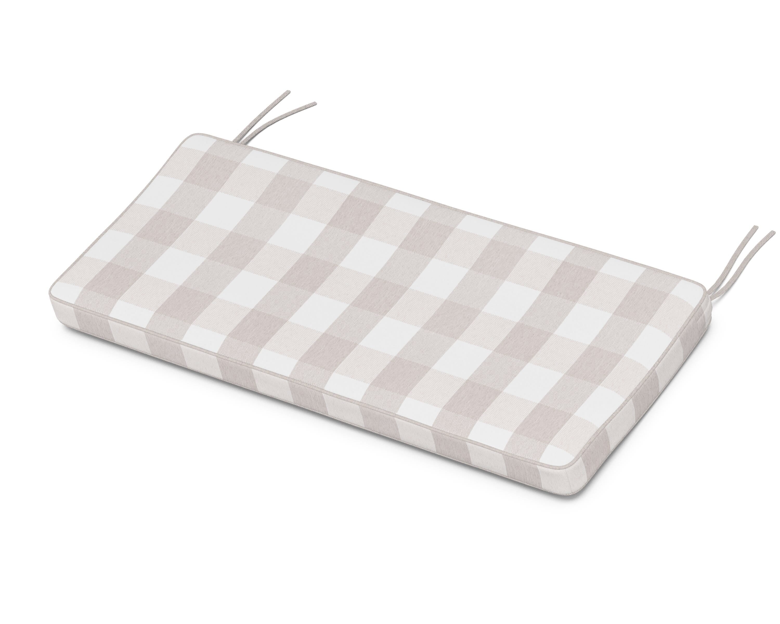 Martha Stewart by POLYWOOD® Chinoiserie Bench Seat Cushion in Buffalo Plaid Dune Burlap
