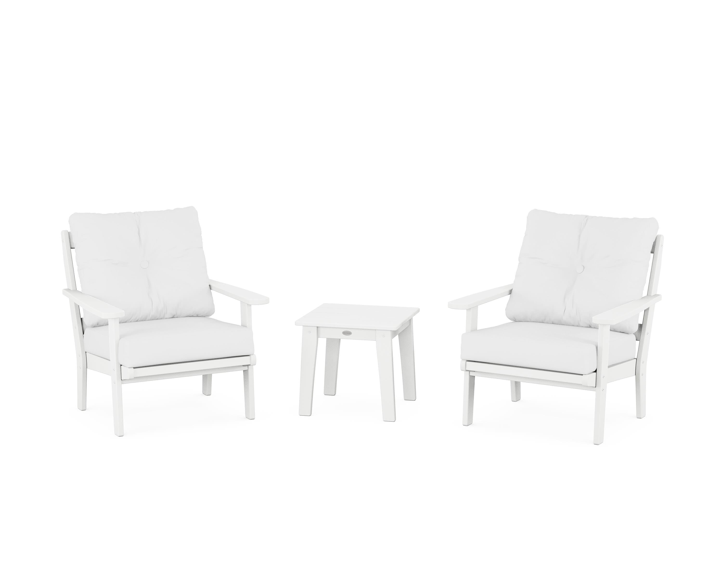 POLYWOOD® Mission 3-Piece Deep Seating Set in White / Natural