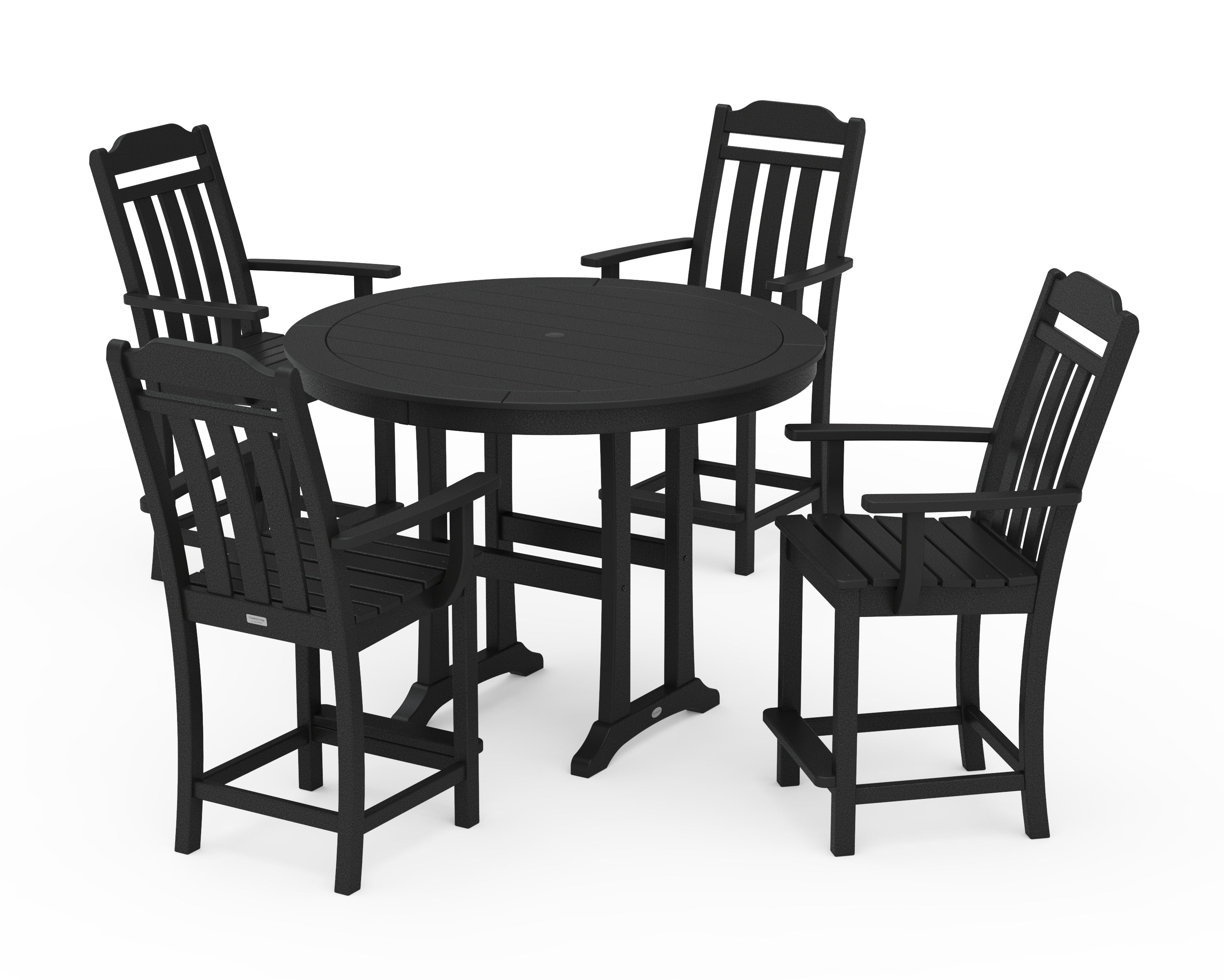 Country Living Cottage 5-Piece Round Counter Set in Black
