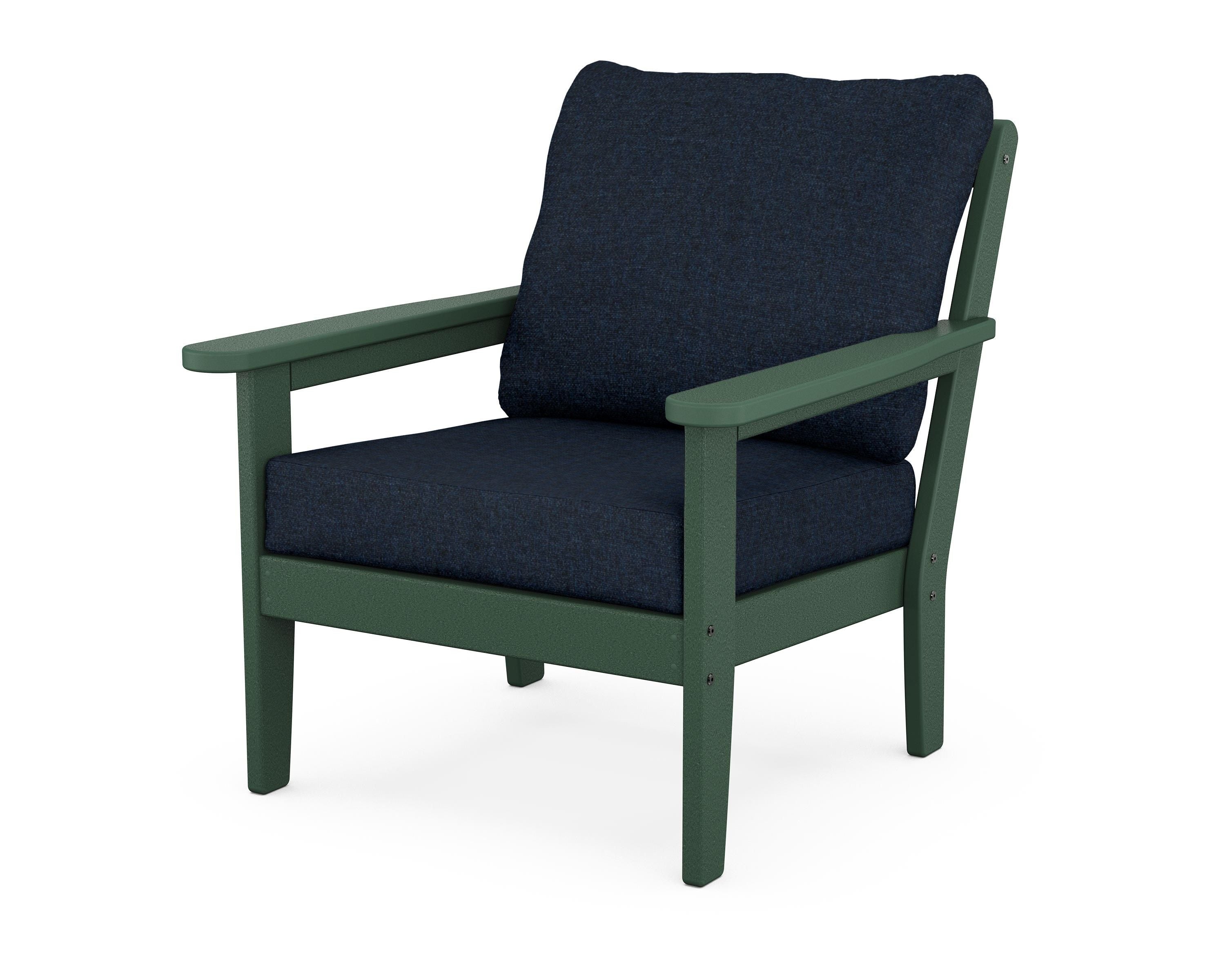 Country Living Cottage Deep Seating Chair in Green / Marine Indigo